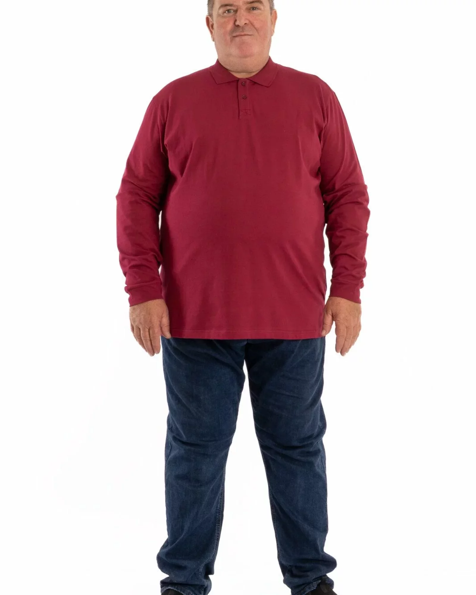 Bluză polo bordo mărimi mari B.4012