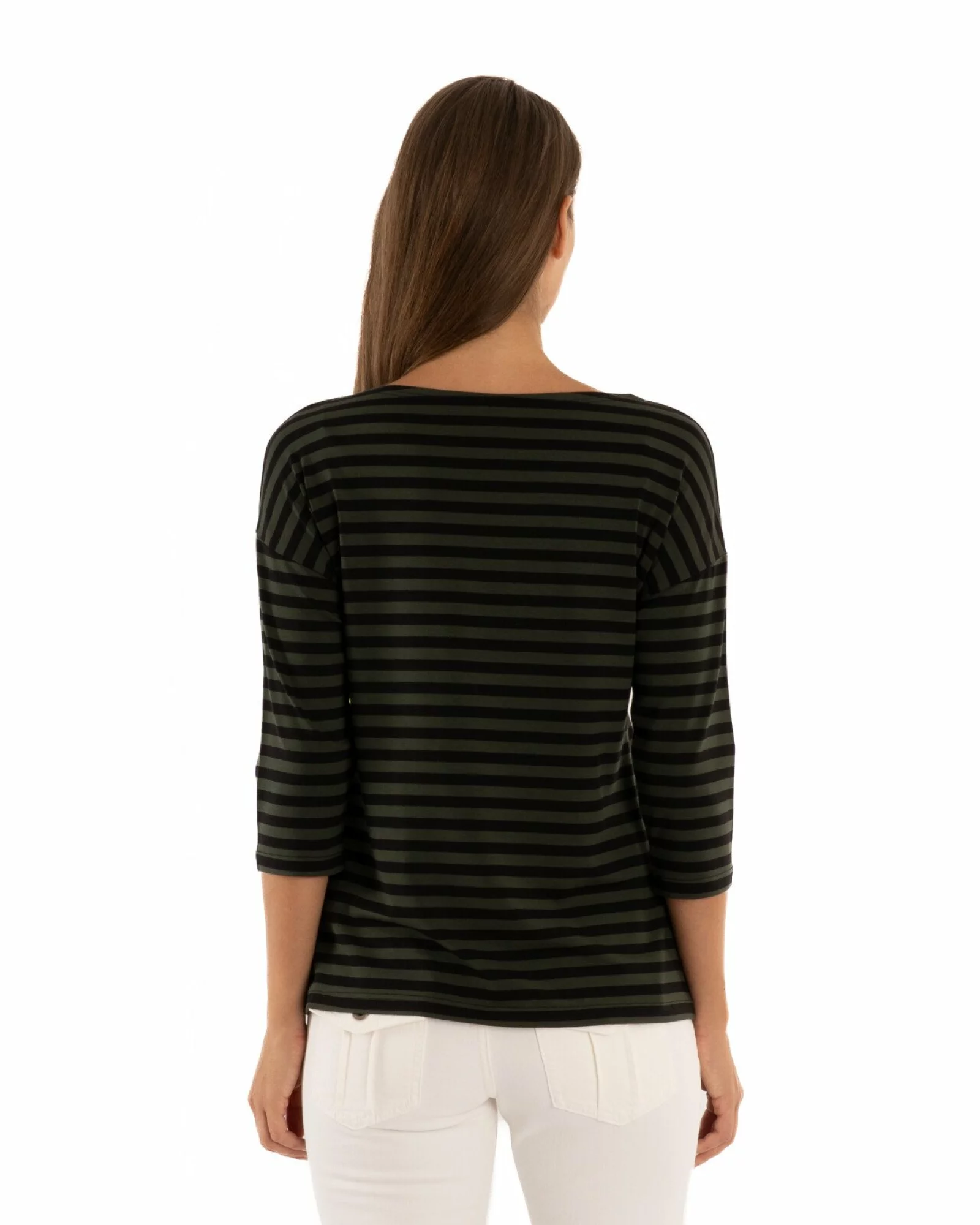 Bluza dungi oliv cu antracit