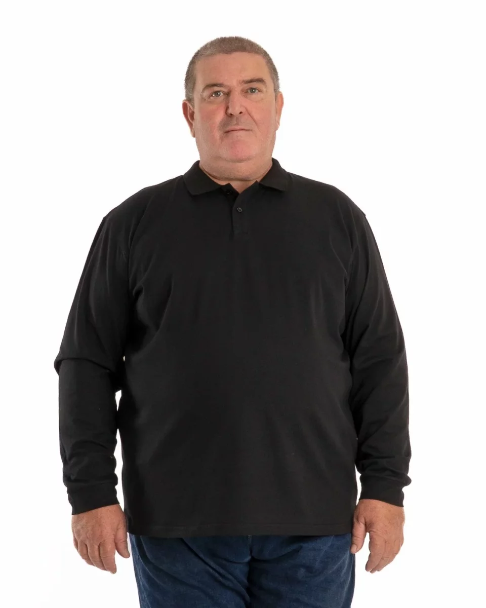 Bluză polo neagra mărimi mari B.4012