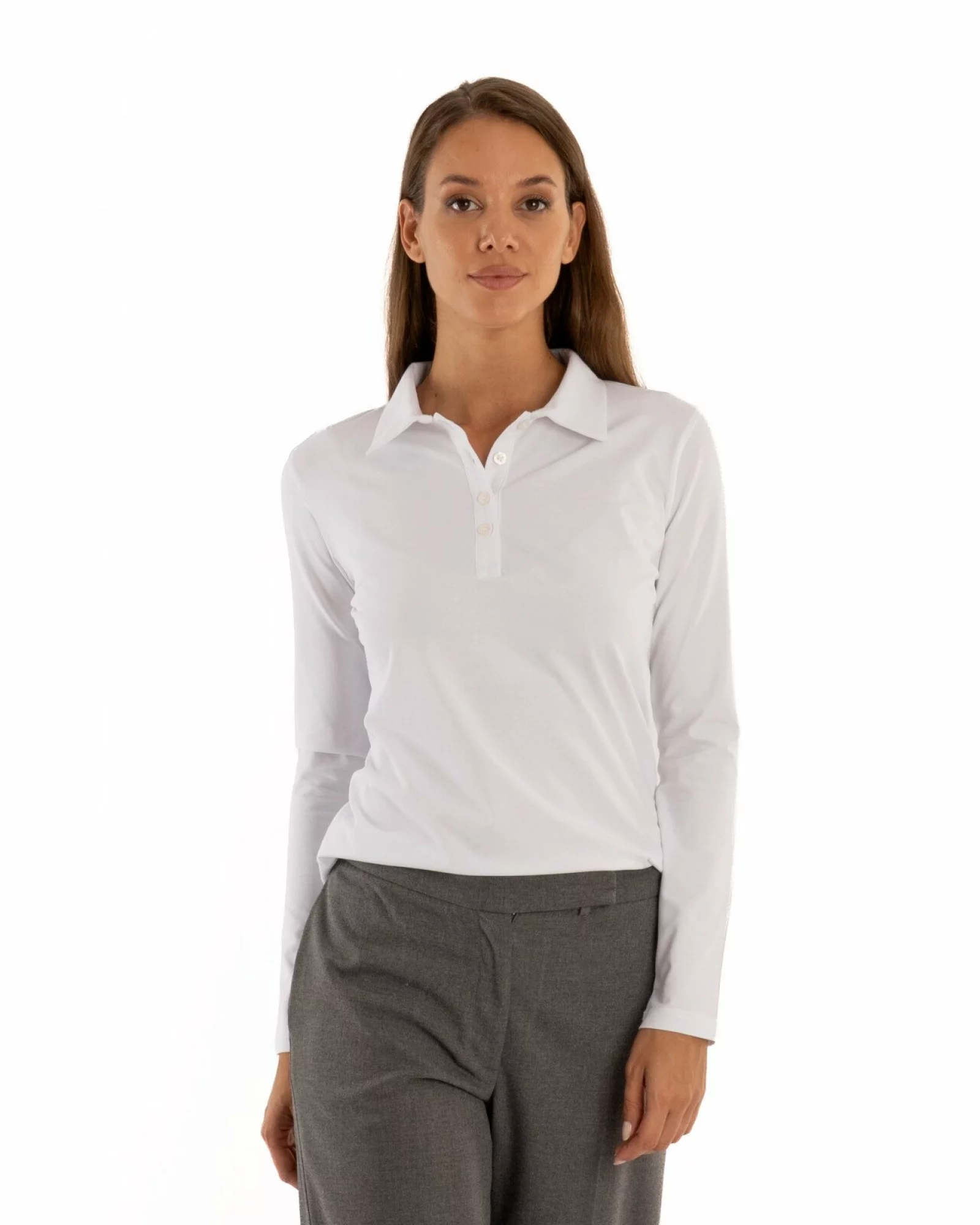 Bluză polo damă albă