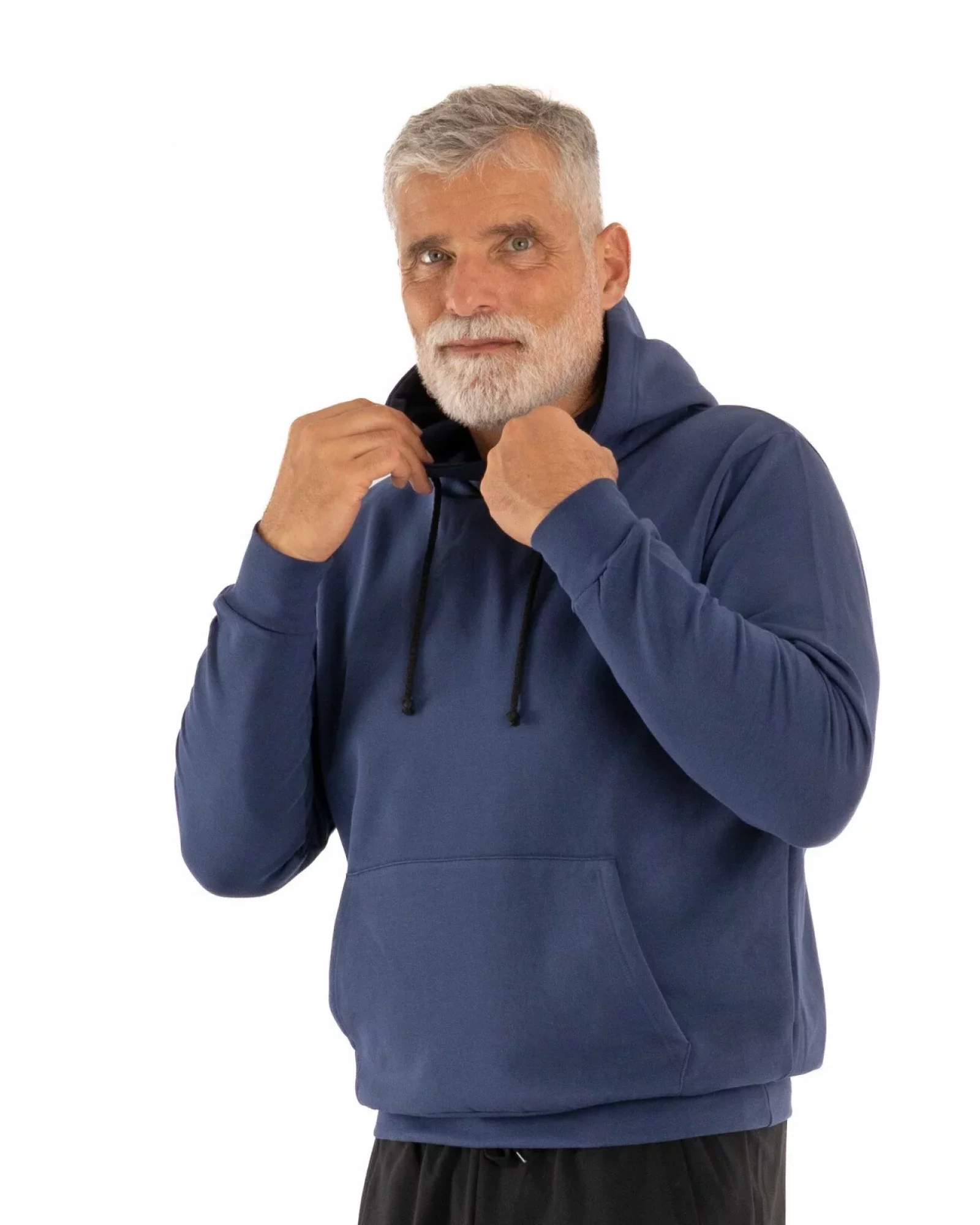 Hanorac pufos bărbați cu glugă bleumarin HG.4001