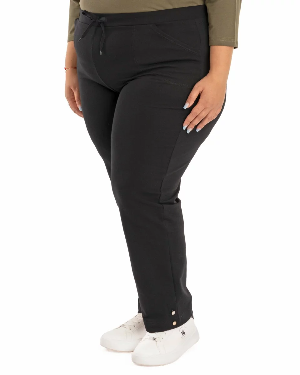 Pantaloni damă mărimi mari negri 7/8 P.2264
