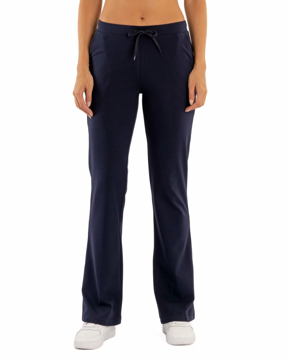 Pantaloni evazați bleumarin de vară P.2243