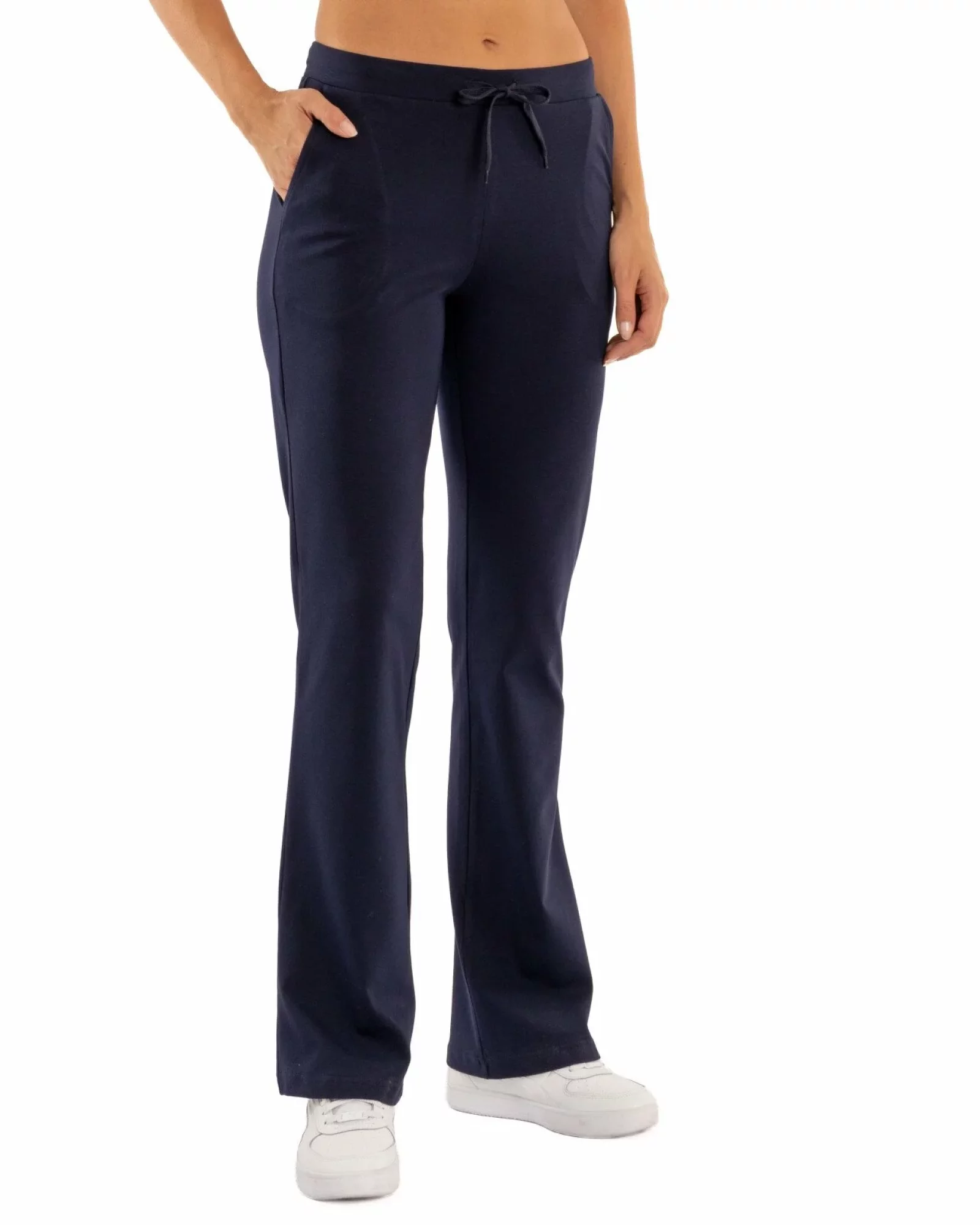 Pantaloni evazați bleumarin de vară P.2243
