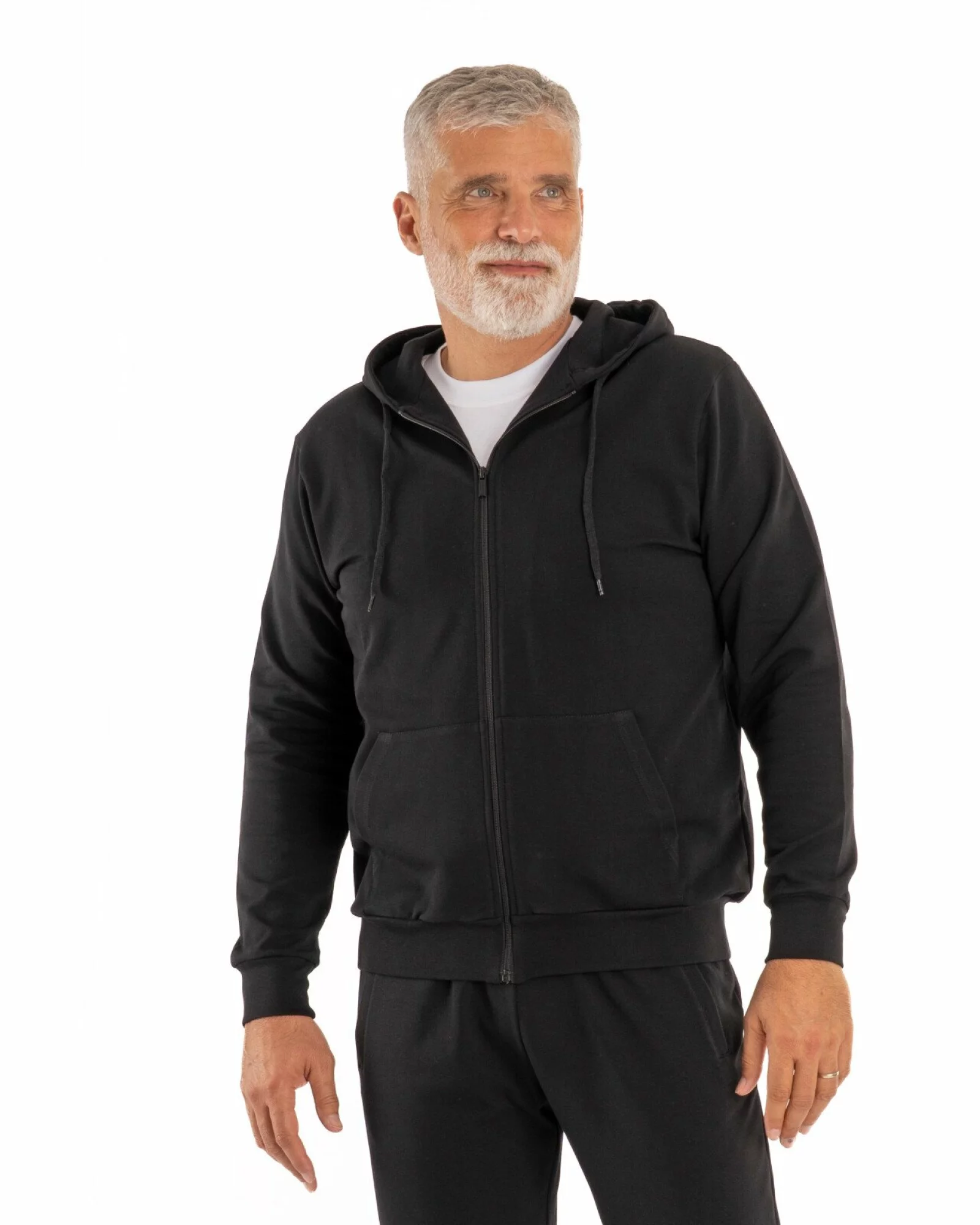 Hanorac bărbați cu fermoar negru J.4001
