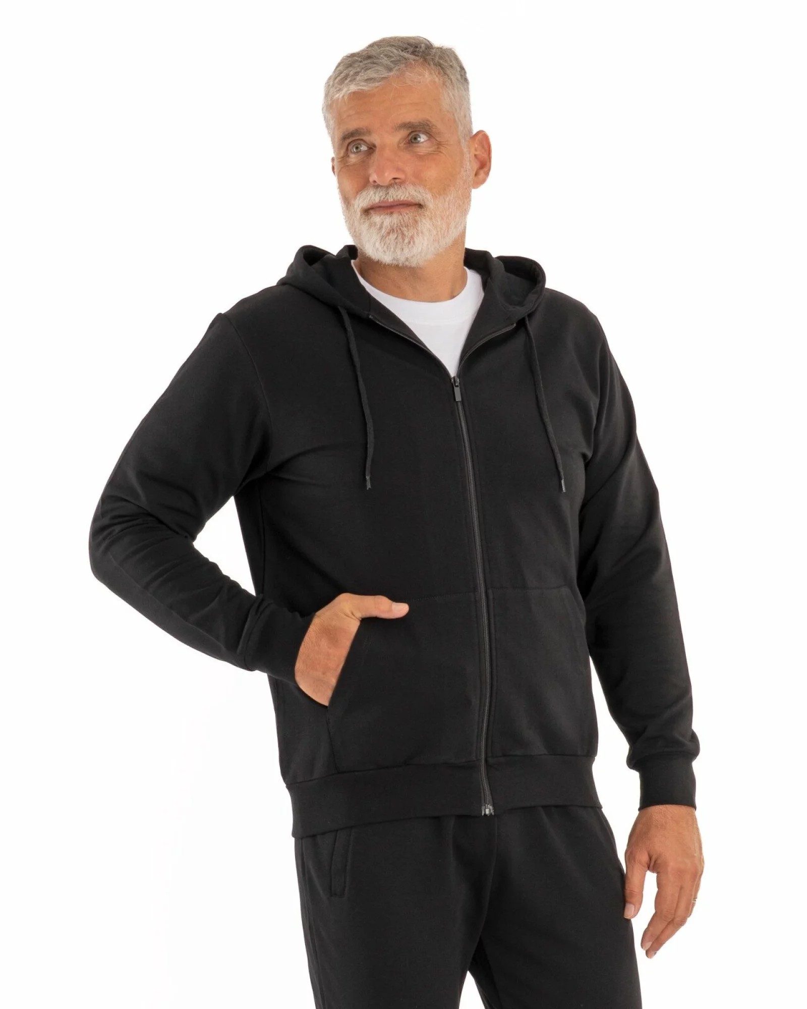 Hanorac bărbați cu fermoar negru J.4001
