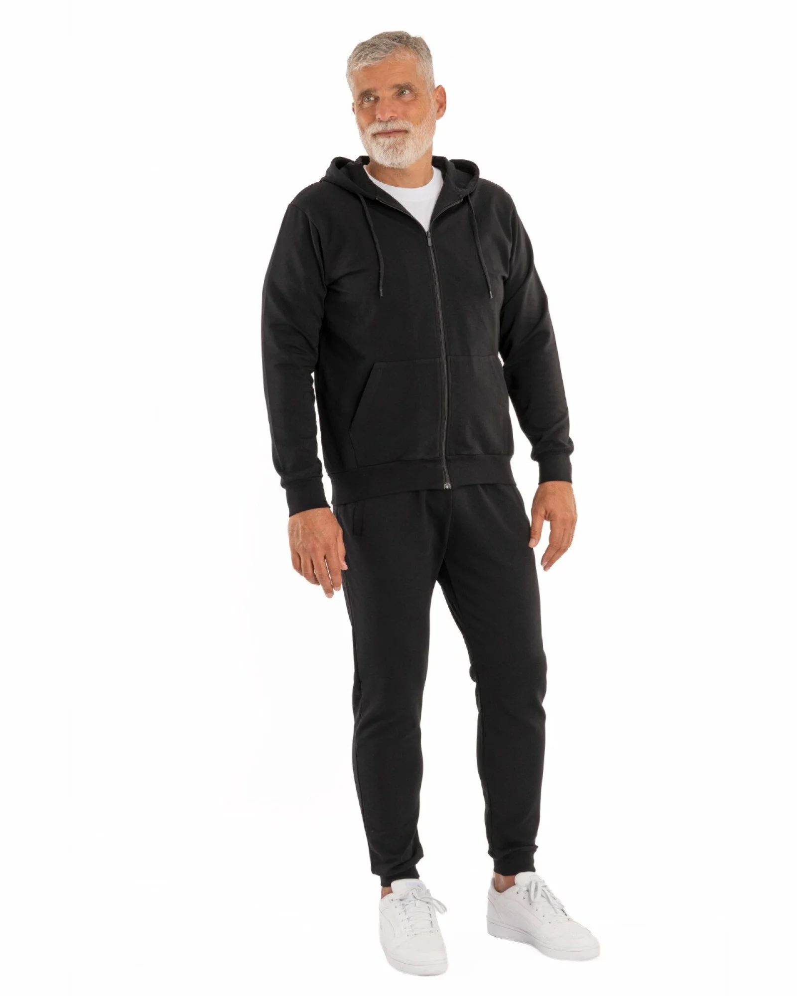 Hanorac bărbați cu fermoar negru J.4001