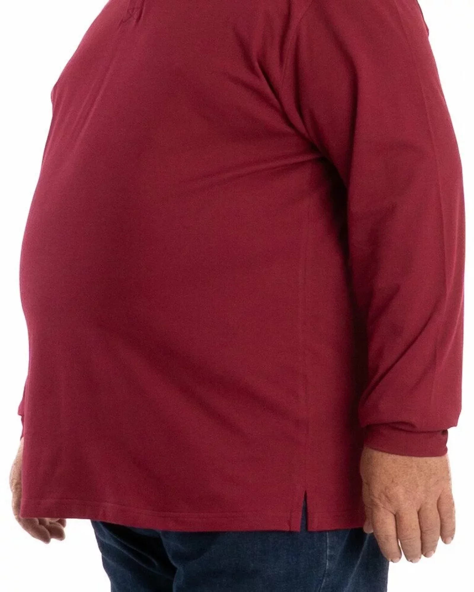 Bluză polo bordo mărimi mari B.4012