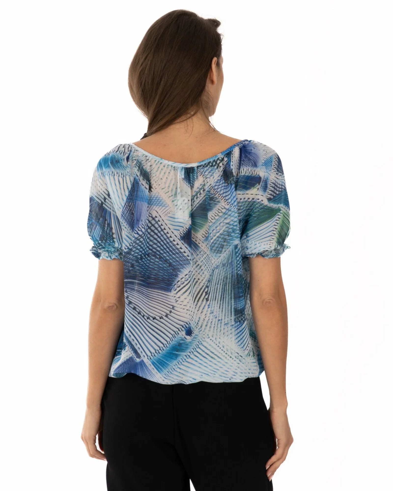 Bluza dama eleganta vascoza turcoaz V.2505.4