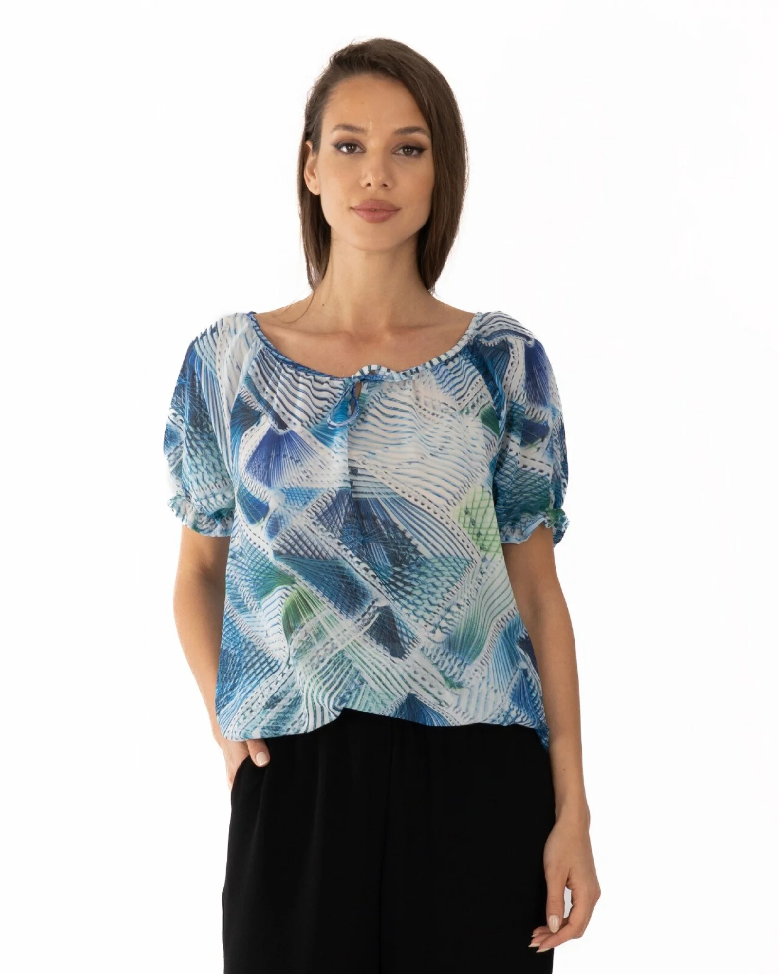 Bluza dama eleganta vascoza turcoaz V.2505.4