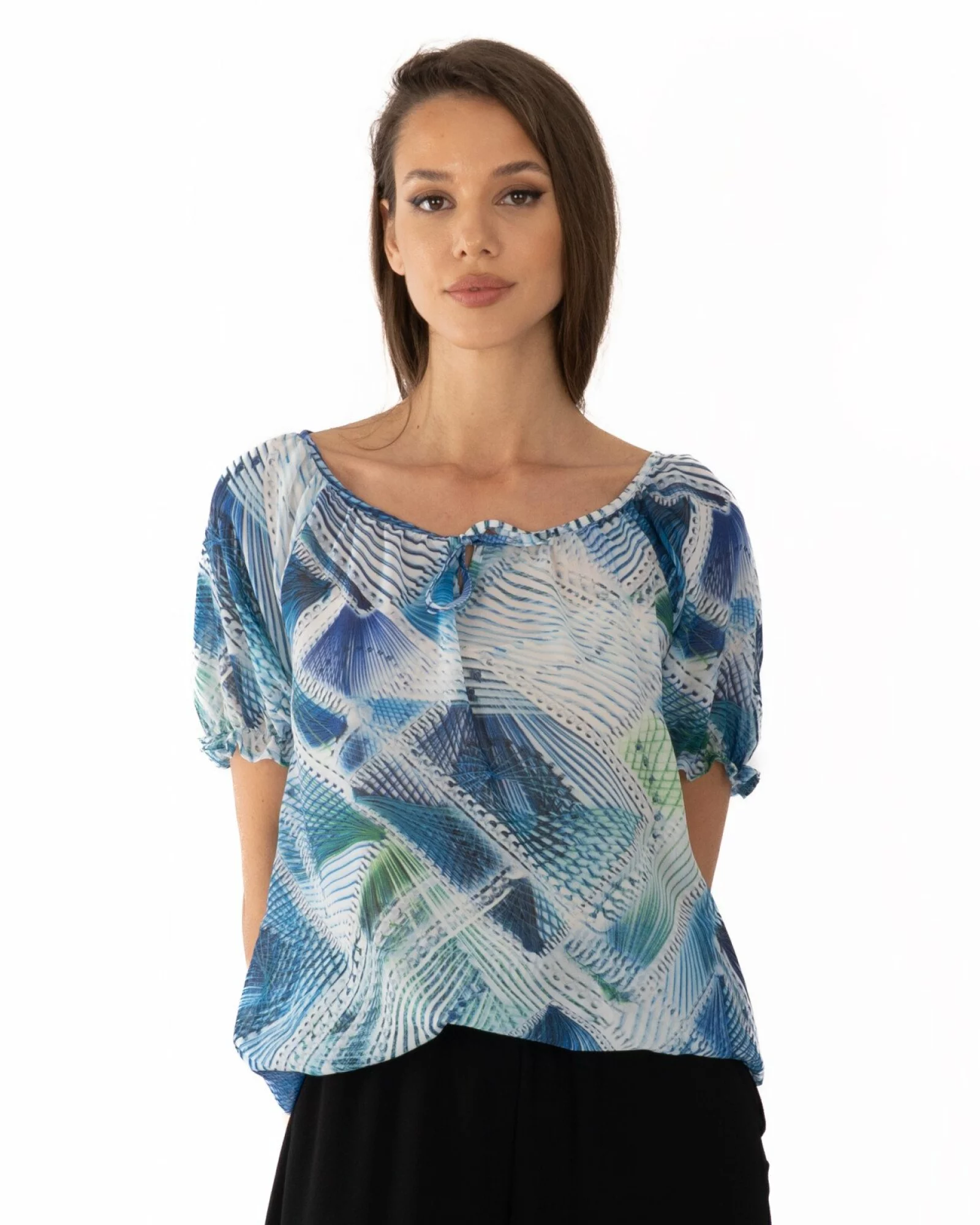 Bluza dama eleganta vascoza turcoaz V.2505.4