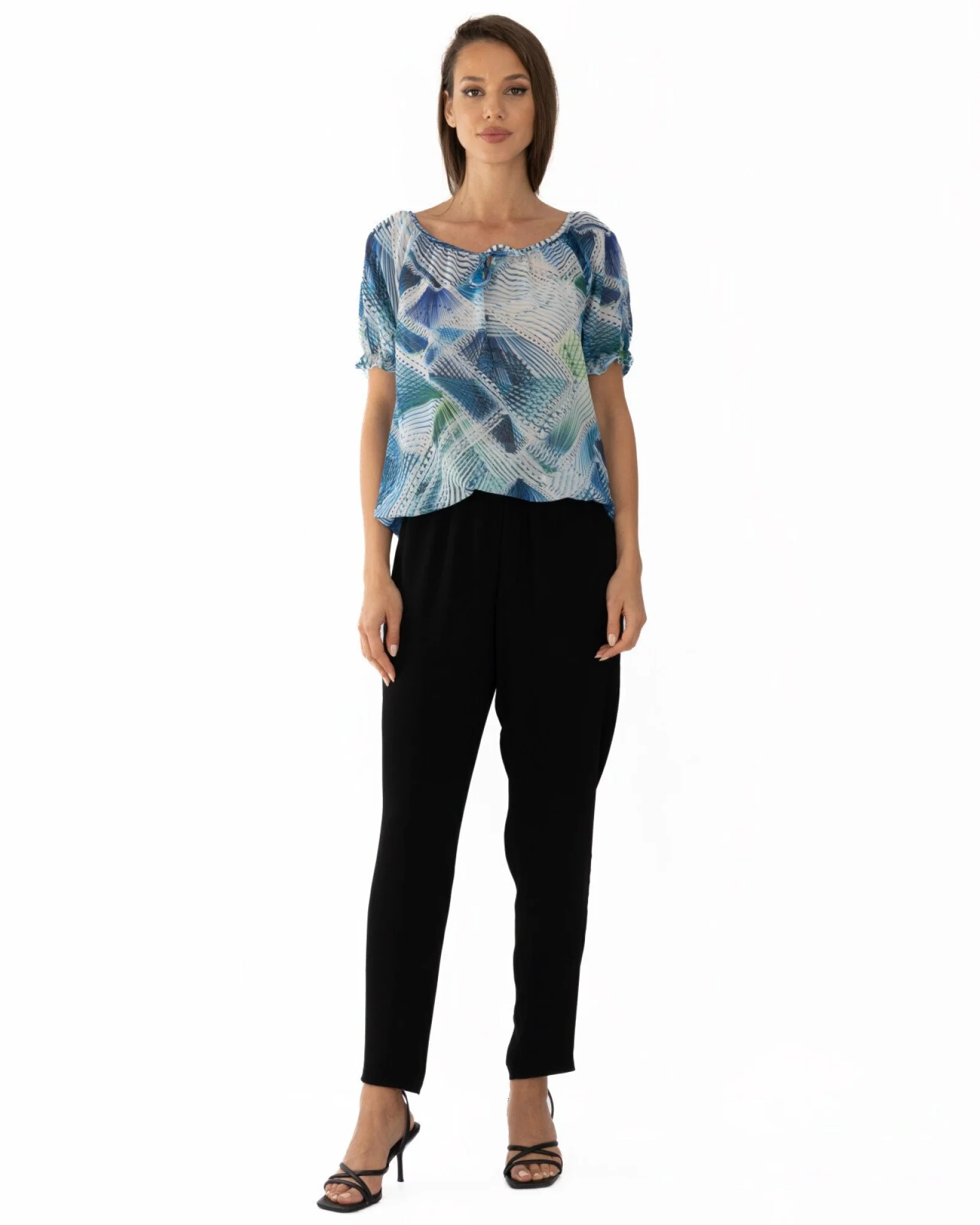 Bluza dama eleganta vascoza turcoaz V.2505.4