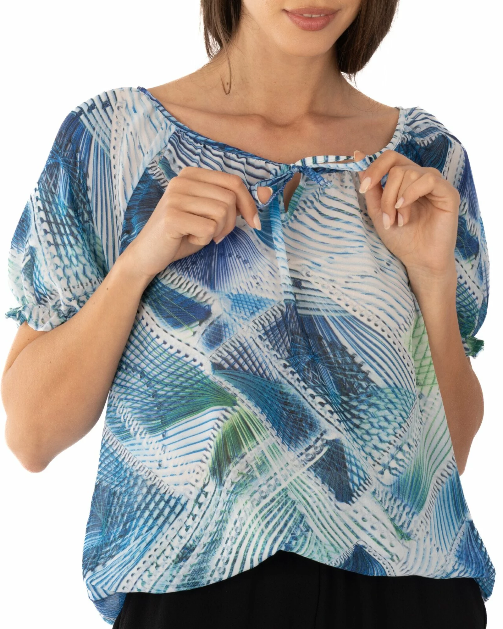 Bluza dama eleganta vascoza turcoaz V.2505.4