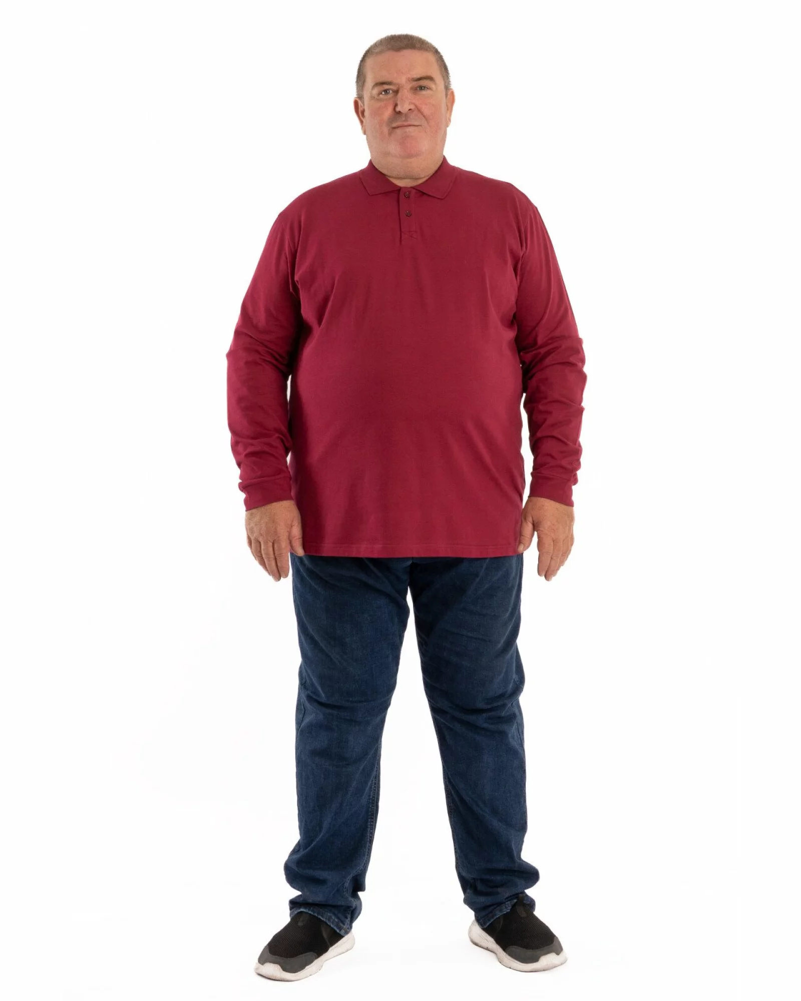 Bluză polo bordo mărimi mari B.4012