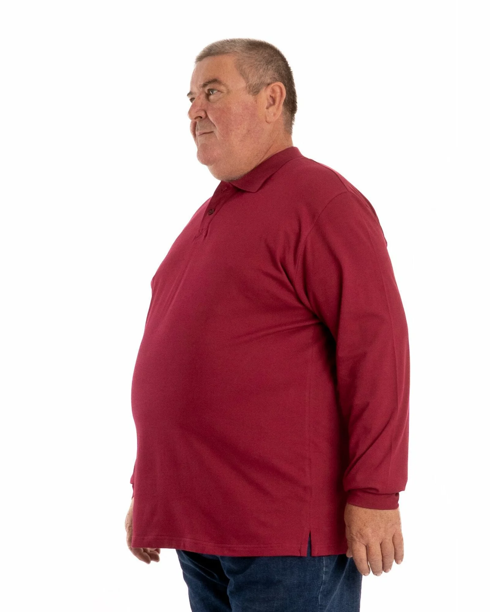 Bluză polo bordo mărimi mari B.4012