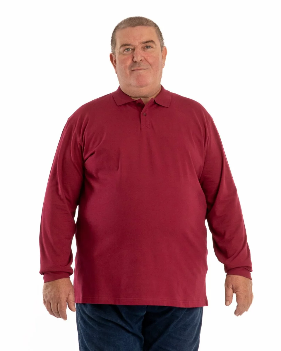 Bluză polo bordo mărimi mari B.4012