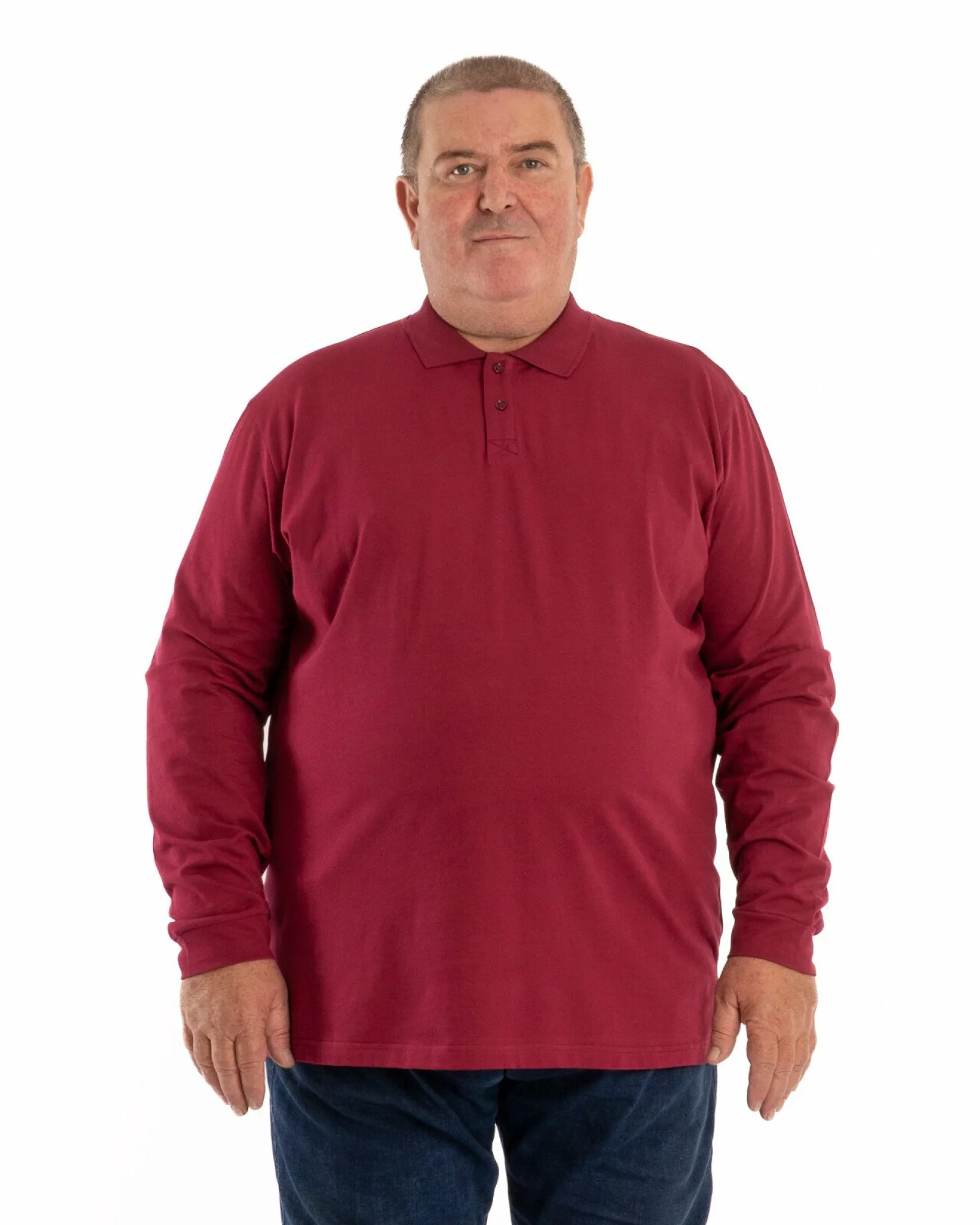 Bluză polo bordo mărimi mari B.4012