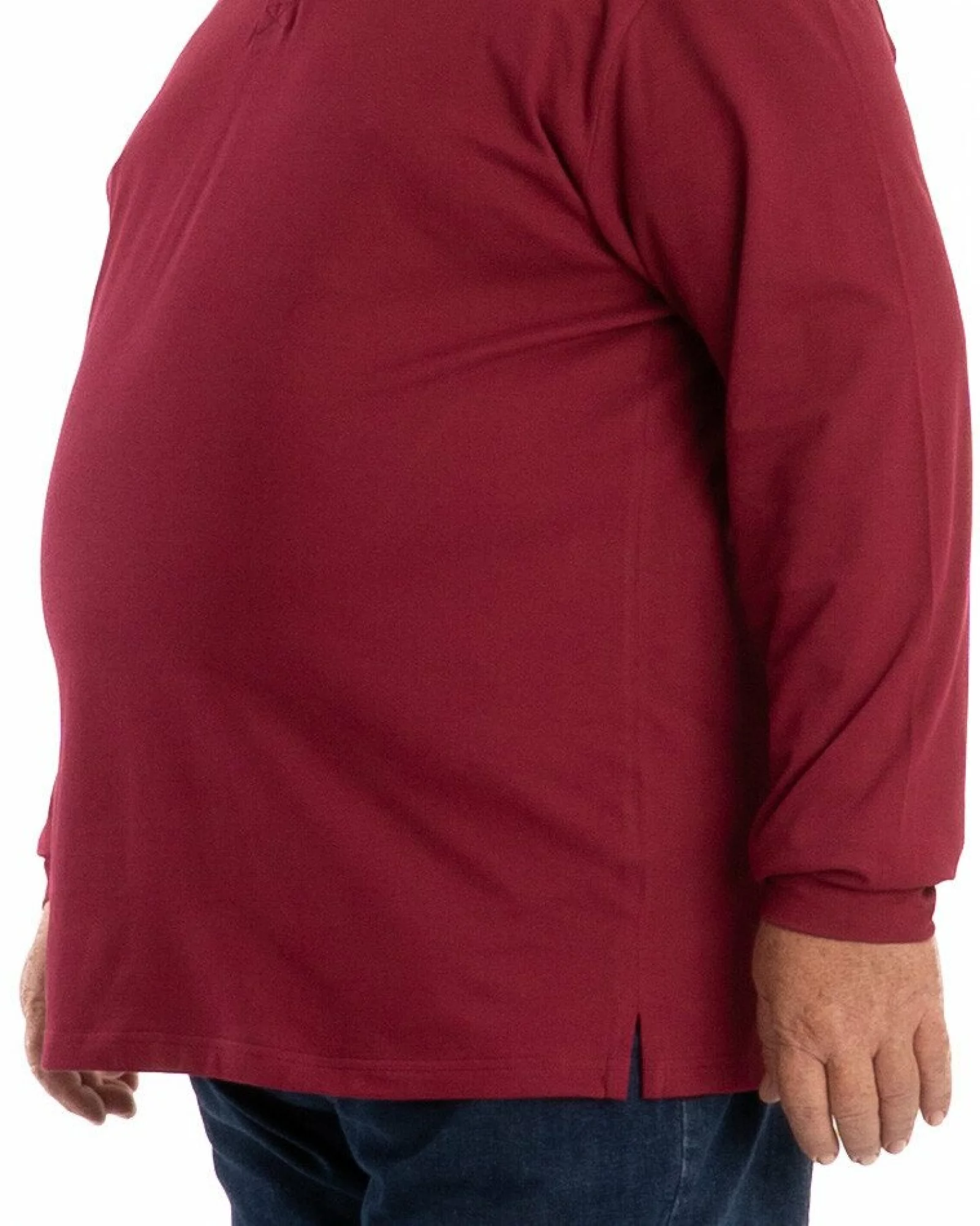 Bluză polo bordo mărimi mari B.4012