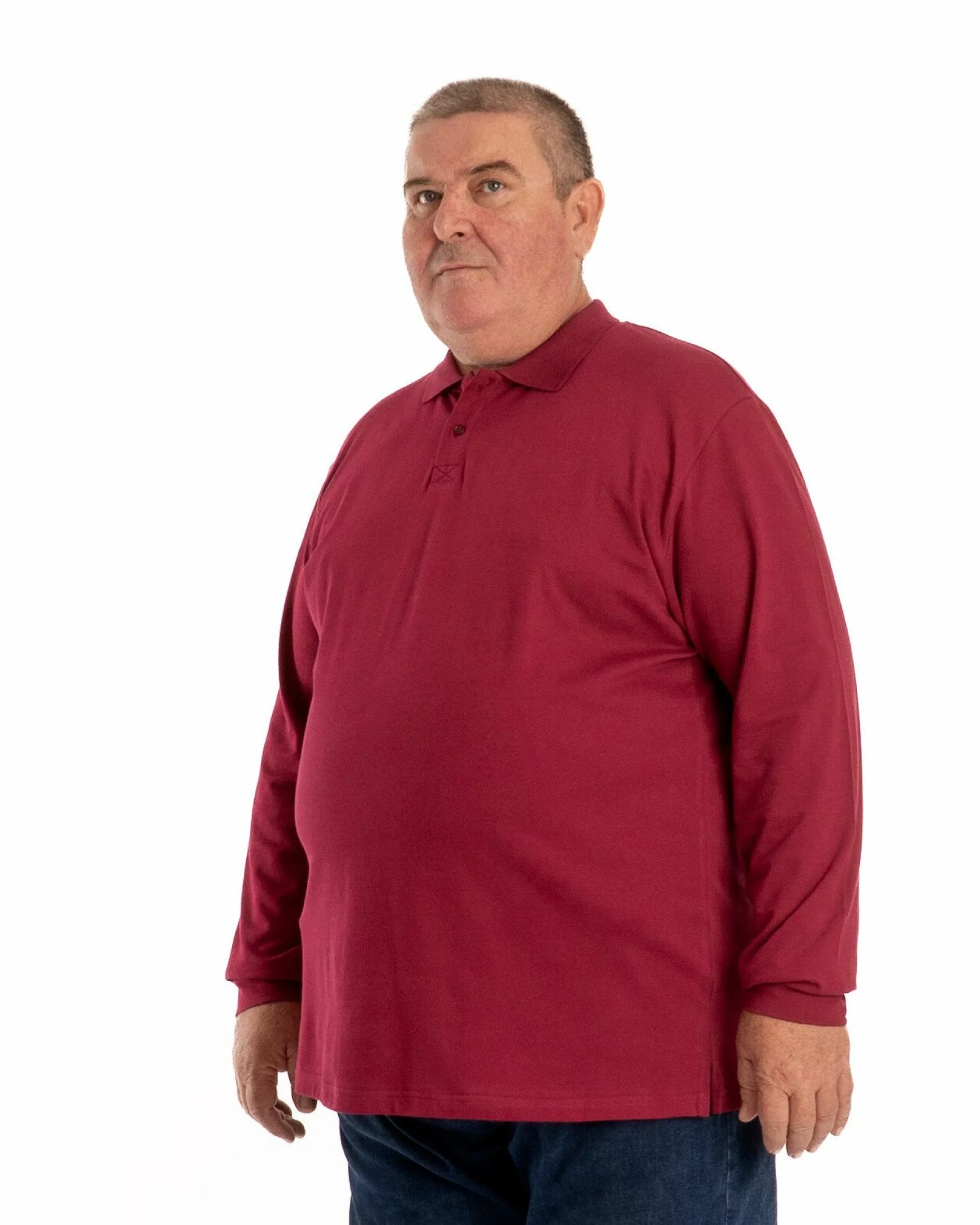 Bluză polo bordo mărimi mari B.4012