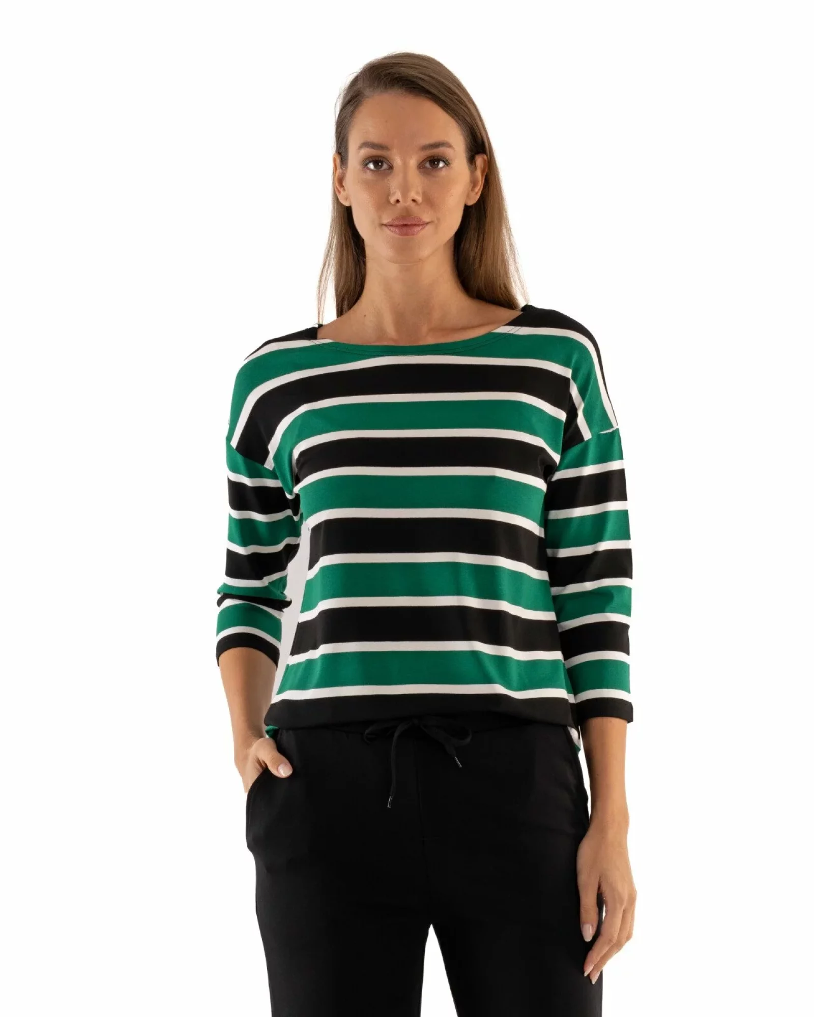 Bluza dungi verde cu negru