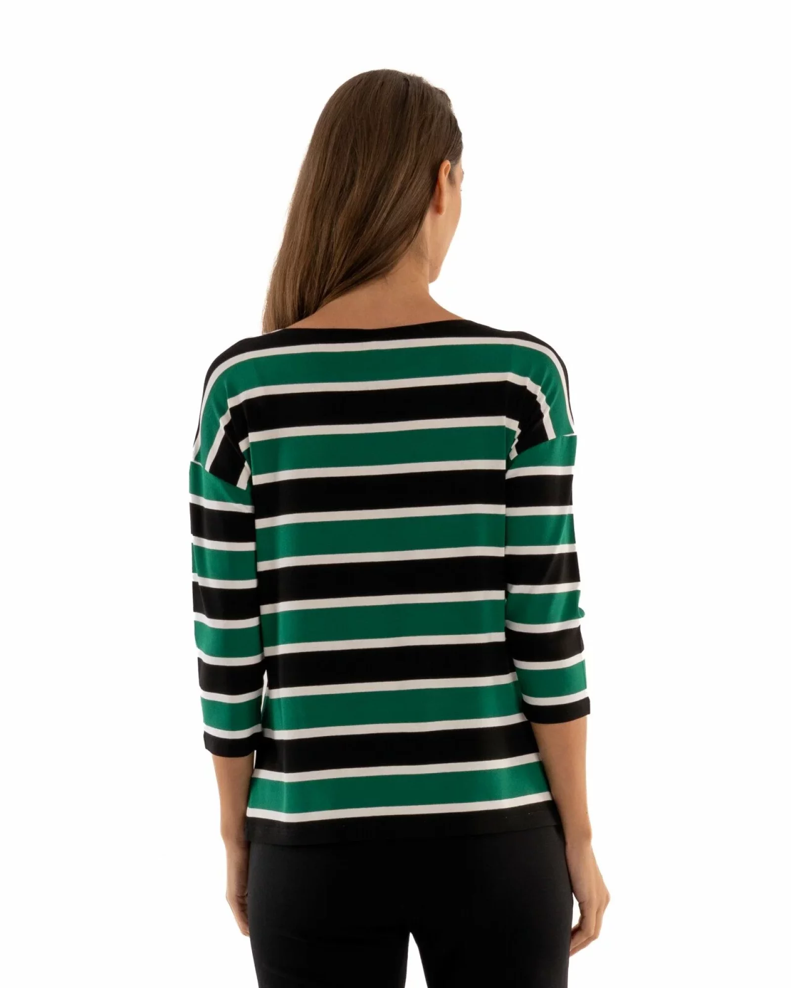 Bluza dungi verde cu negru