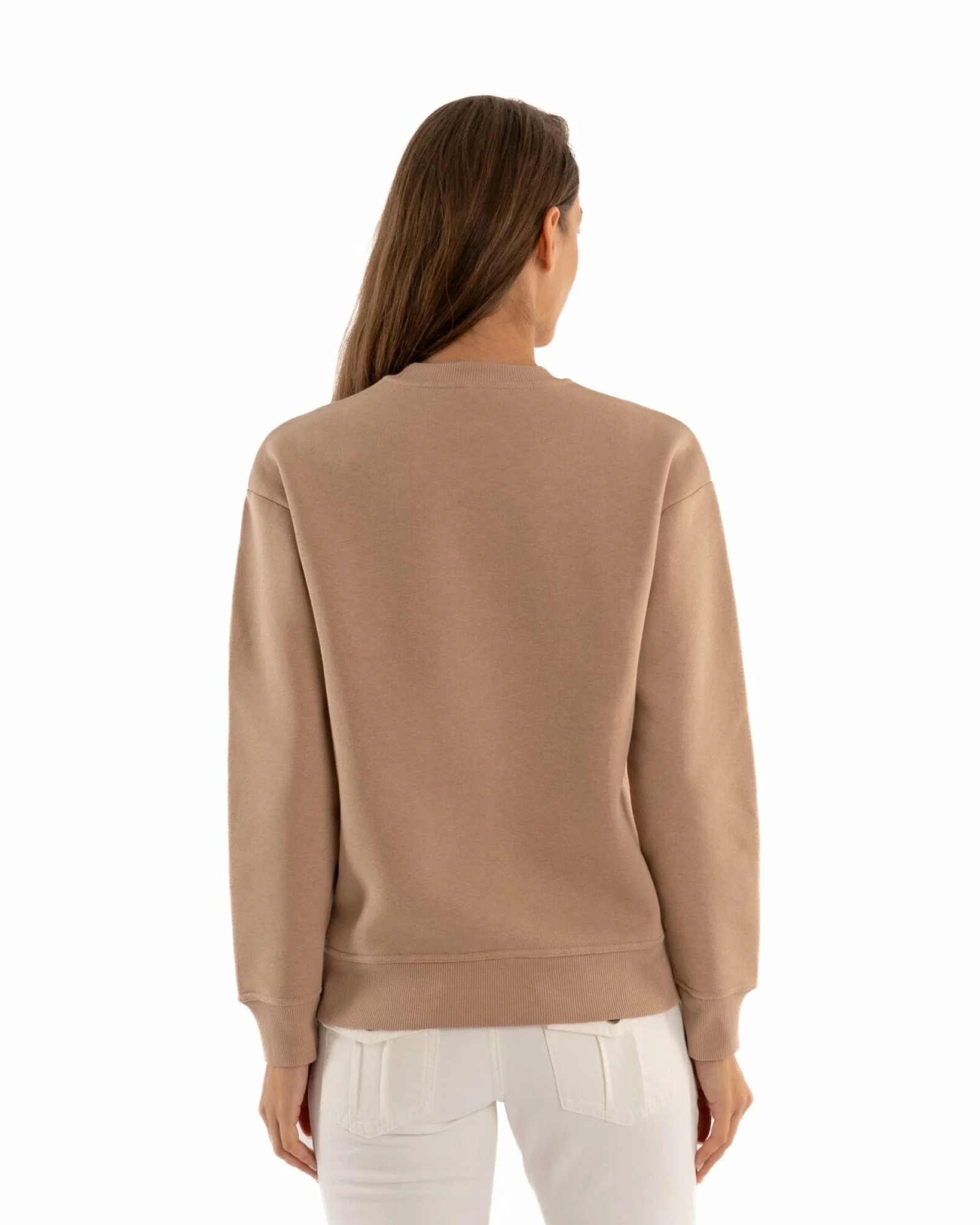 Hanorac oversize dama bej, gros, pufos și calduros
