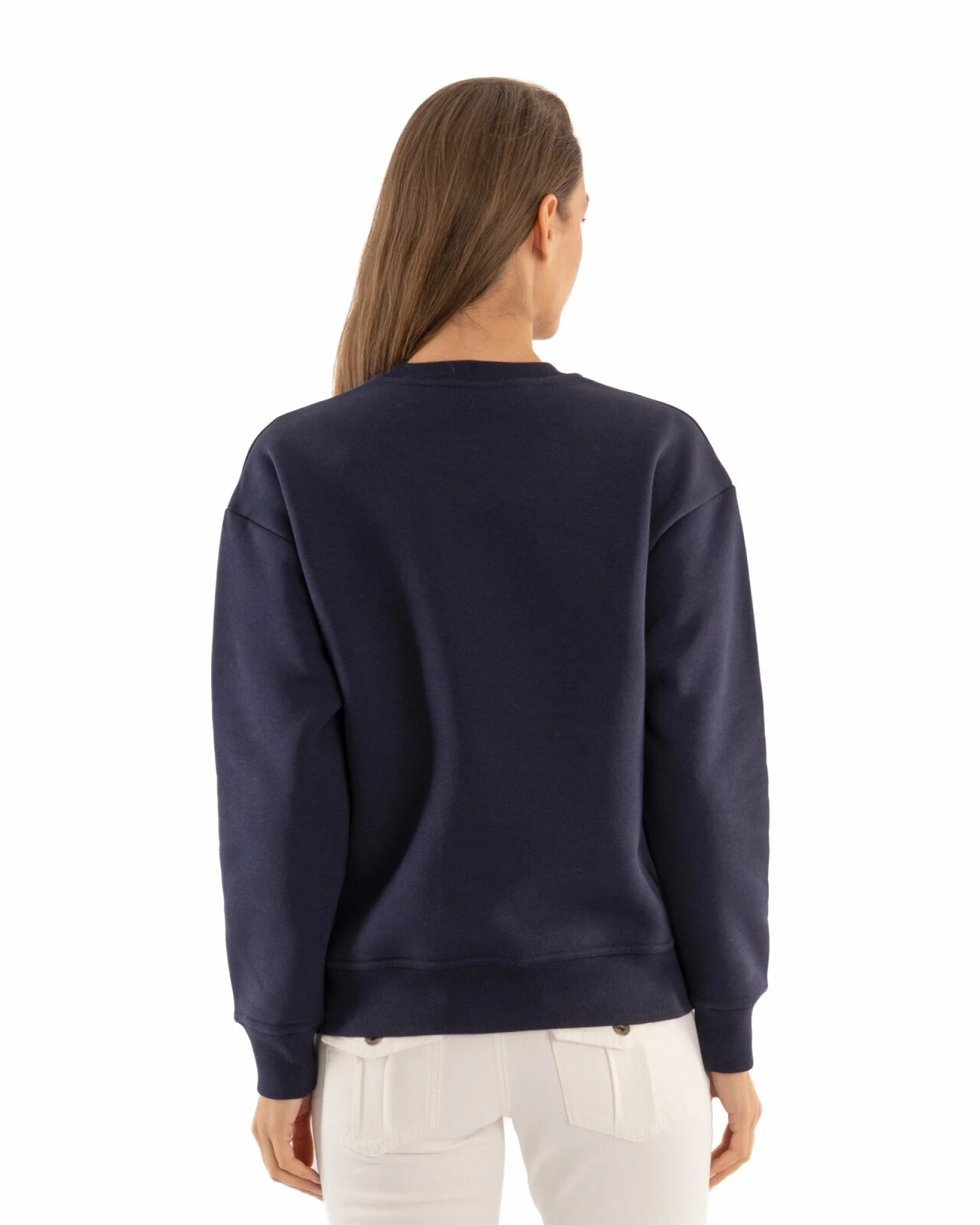 Hanorac oversize dama bleumarin, gros, pufos și calduros