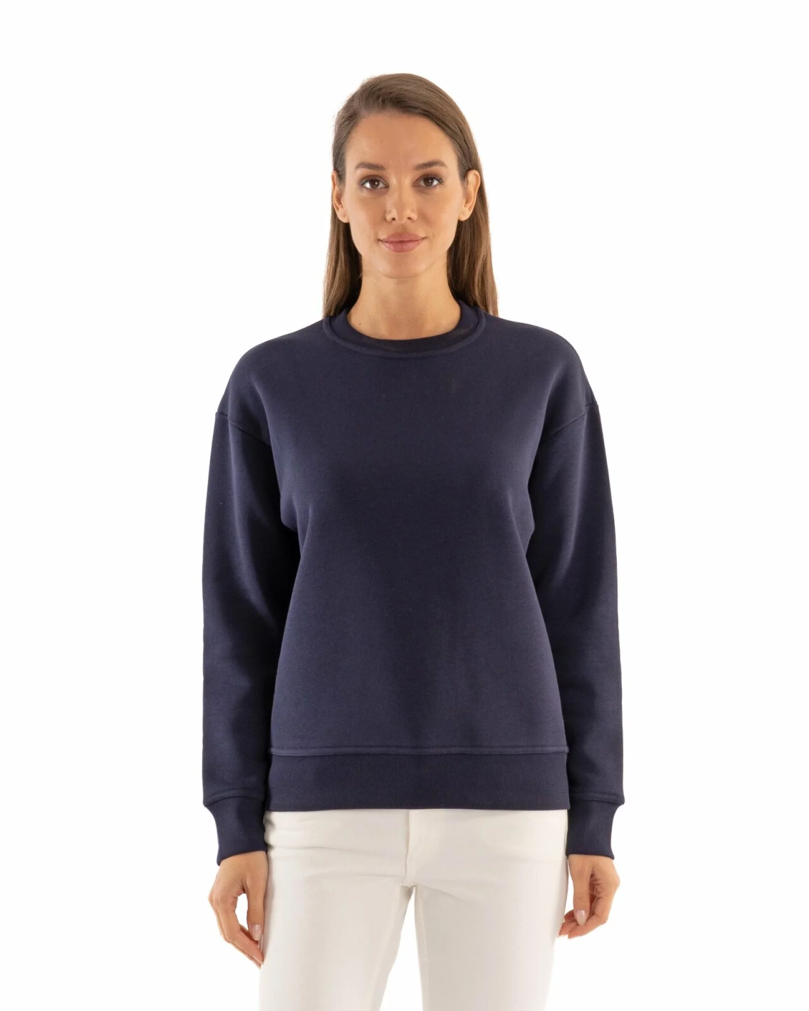 Hanorac oversize dama bleumarin, gros, pufos și calduros