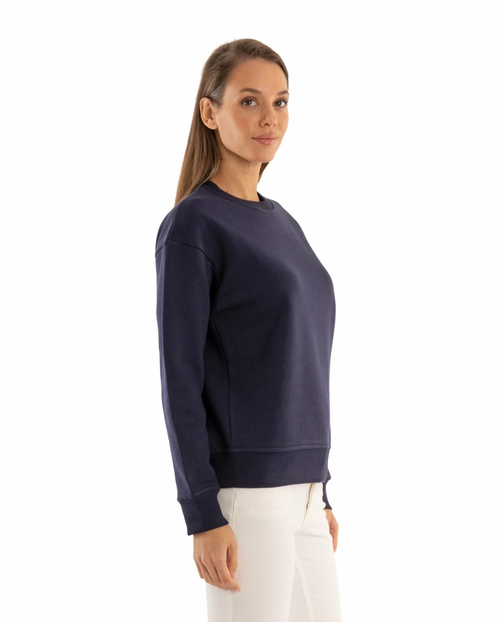 Hanorac oversize dama bleumarin, gros, pufos și calduros