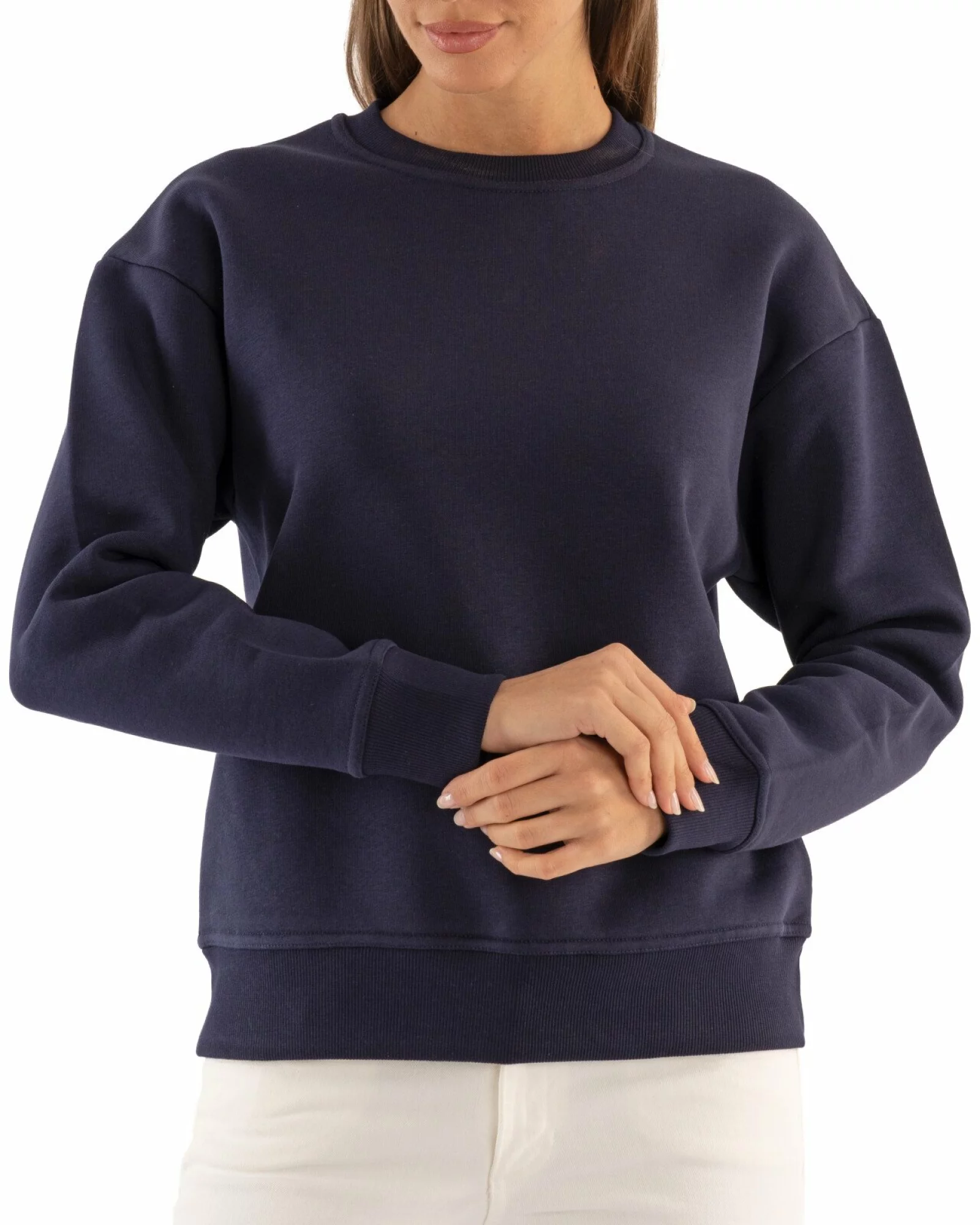 Hanorac oversize dama bleumarin, gros, pufos și calduros
