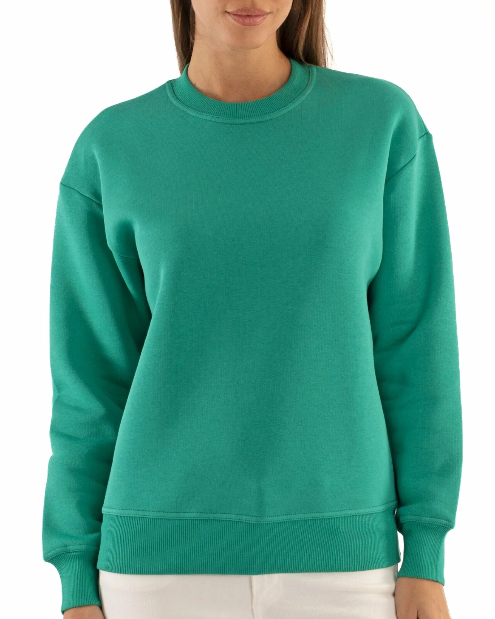 Hanorac oversize dama verde, gros, pufos și calduros