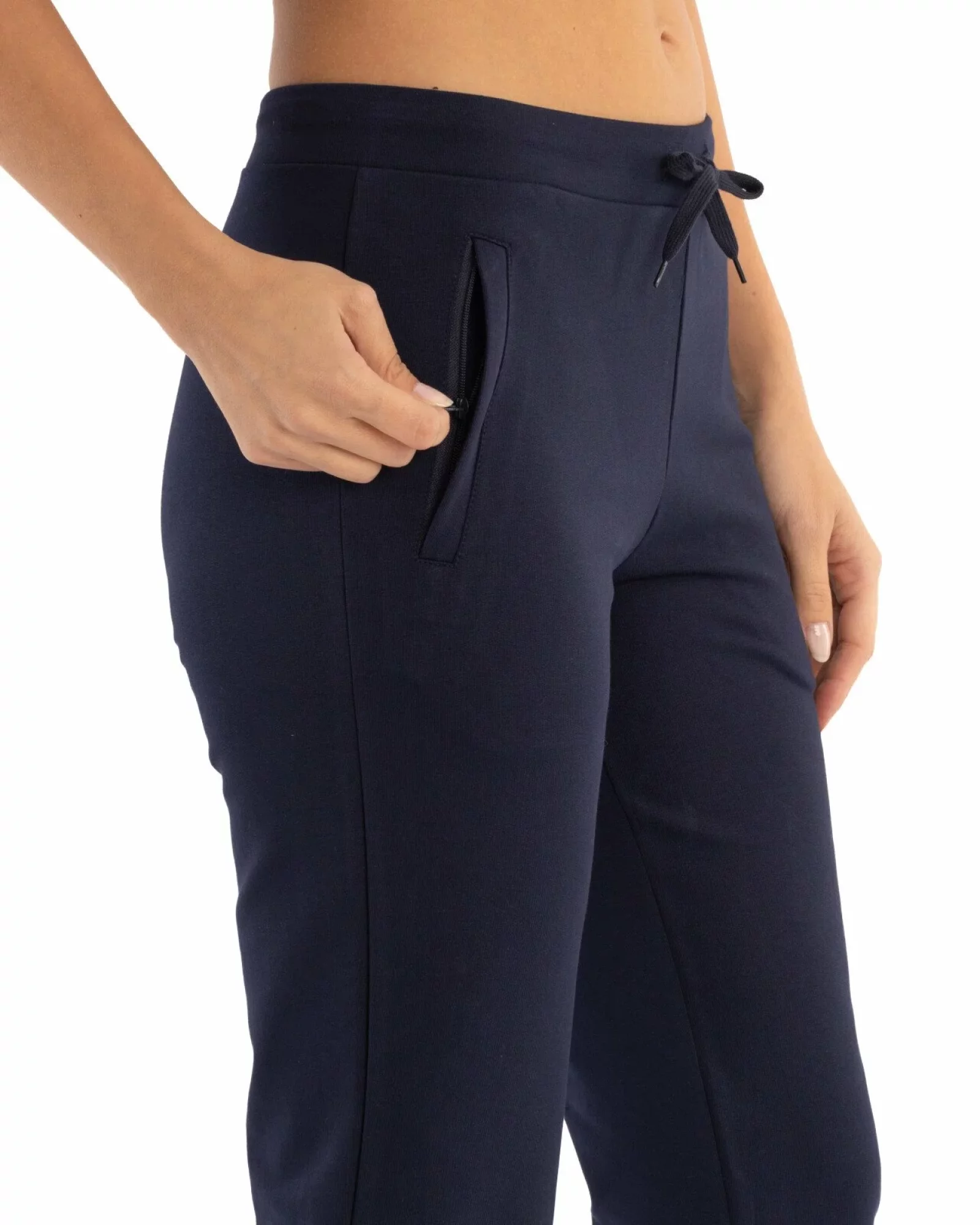 Pantaloni trening dama bleumarin cu fermoar P.2225