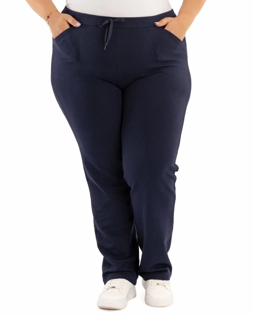 Pantaloni trening damă mărimi mari bleumarin P.2026