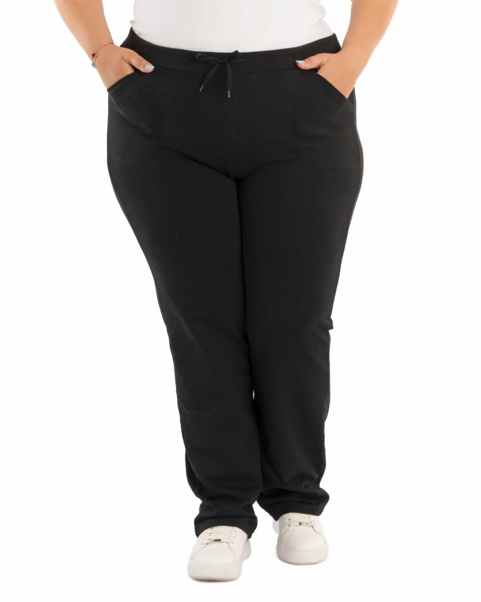 Pantaloni trening damă mărimi mari negri P.2026