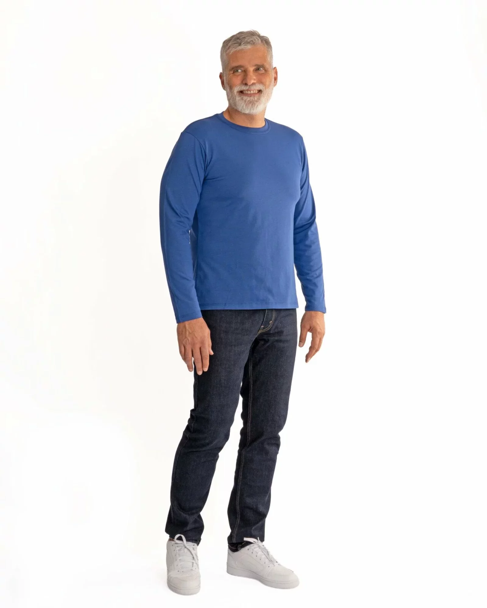 Tricou mânecă lungă bărbați albastru B.4001