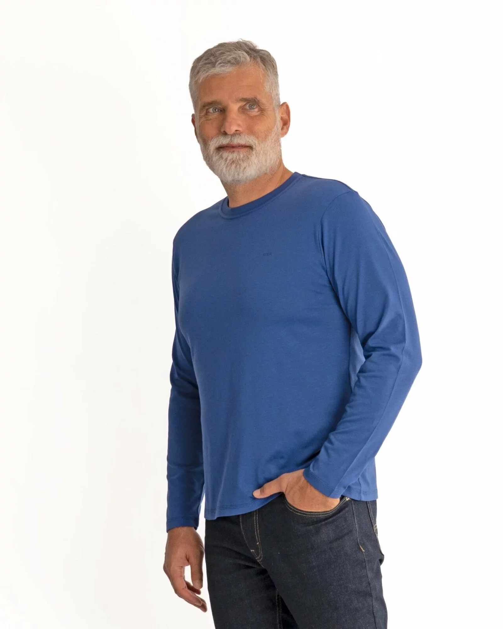 Tricou mânecă lungă bărbați albastru B.4001