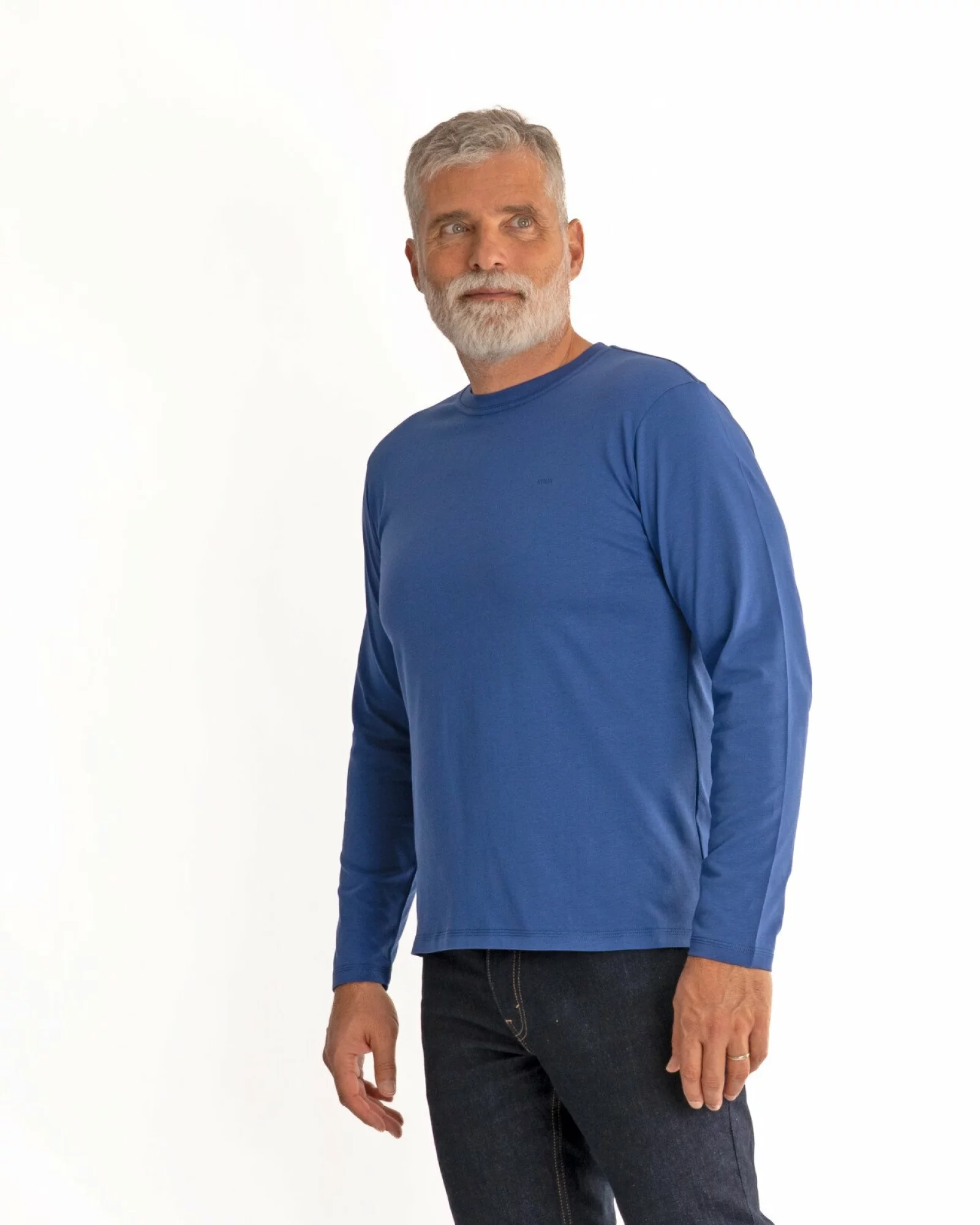 Tricou mânecă lungă bărbați albastru B.4001
