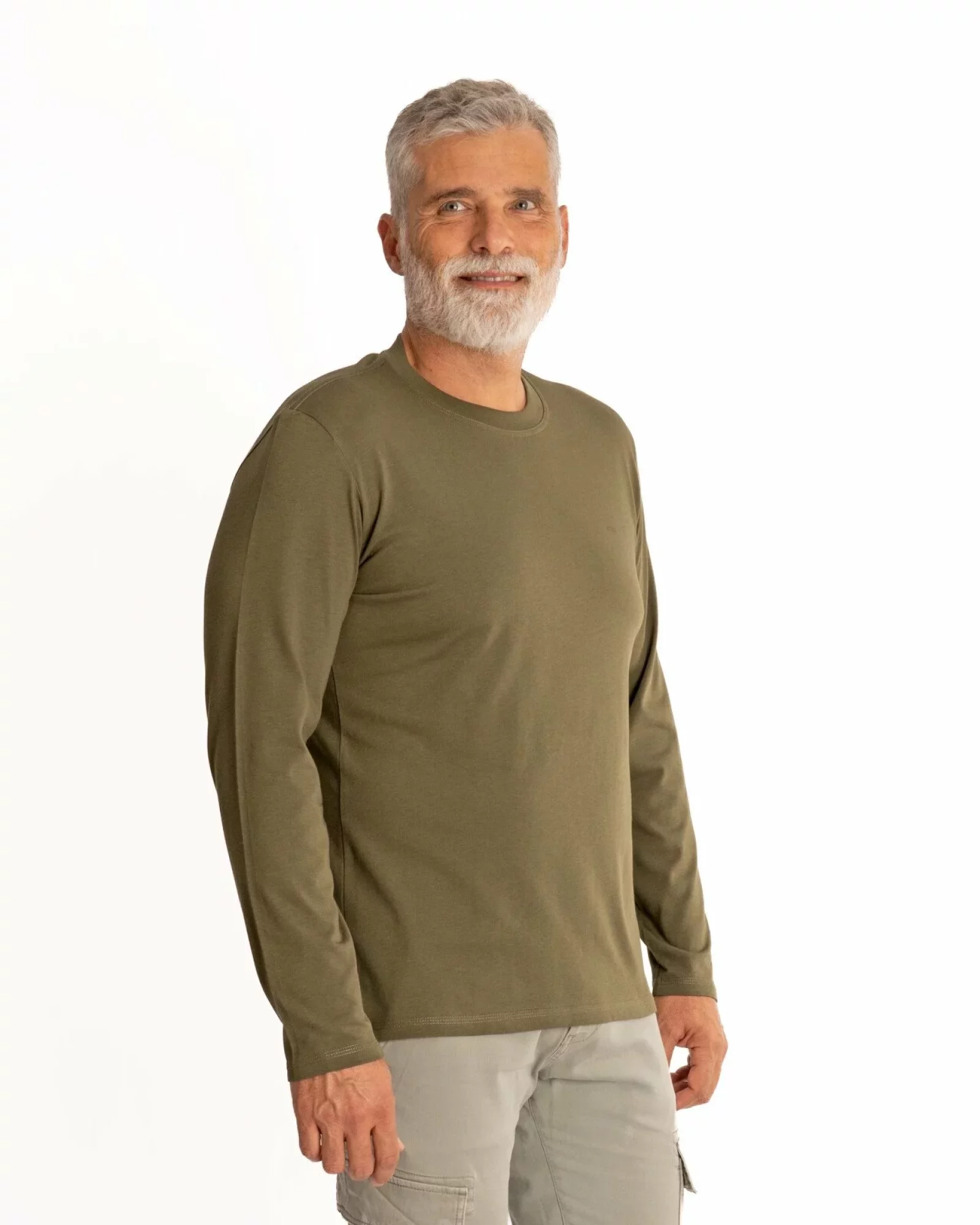 Tricou mânecă lungă bărbați kaki B.4001