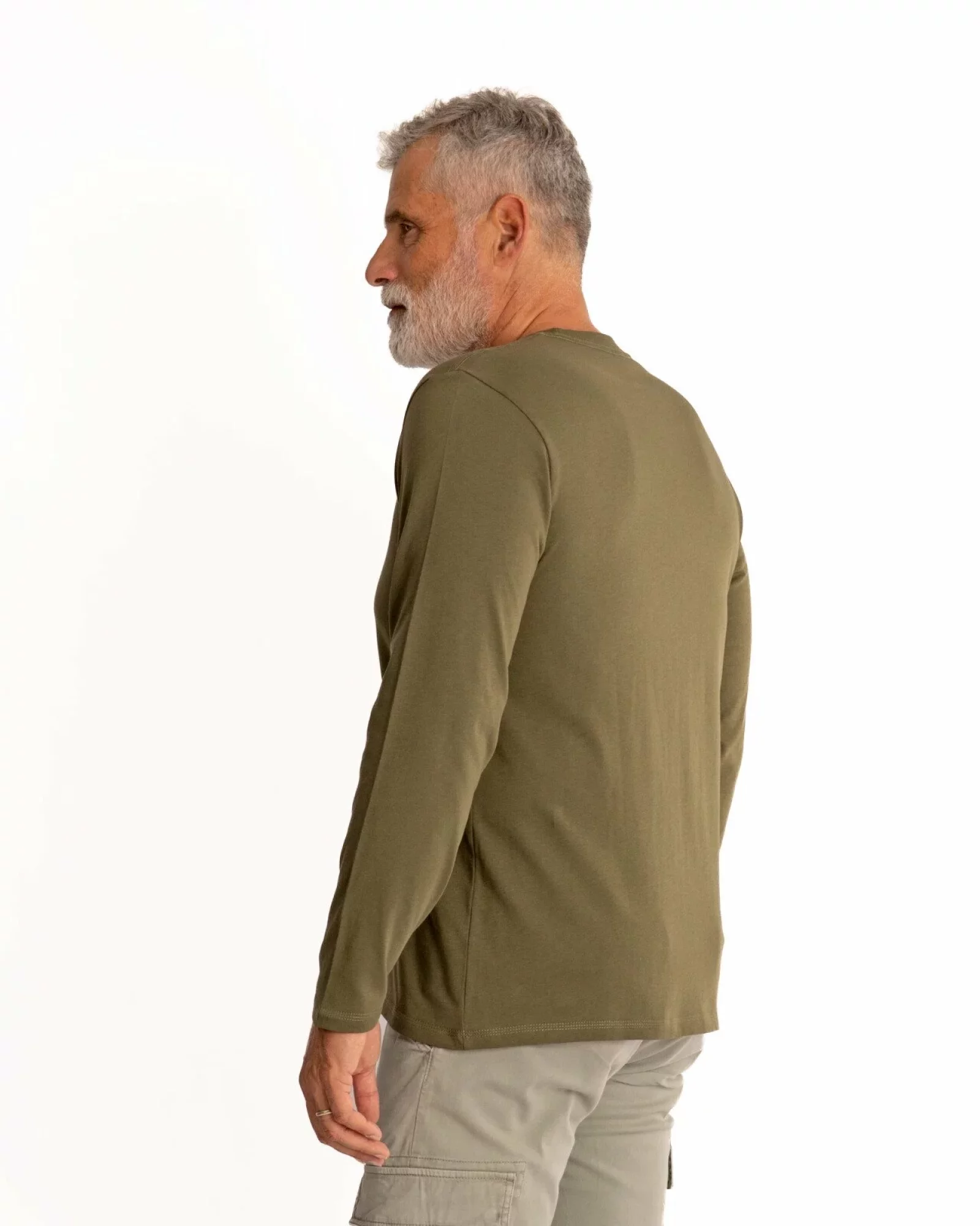 Tricou mânecă lungă bărbați kaki B.4001