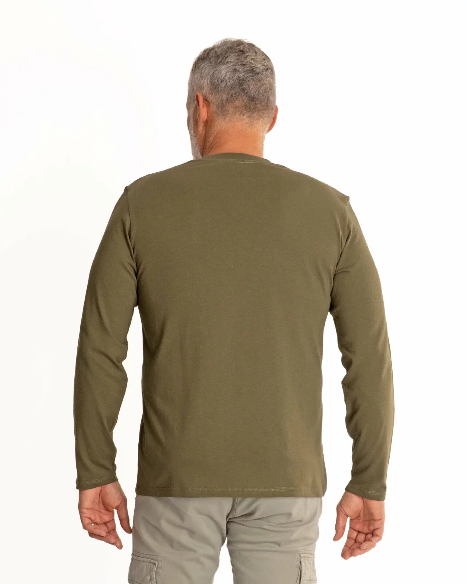 Tricou mânecă lungă bărbați kaki B.4001