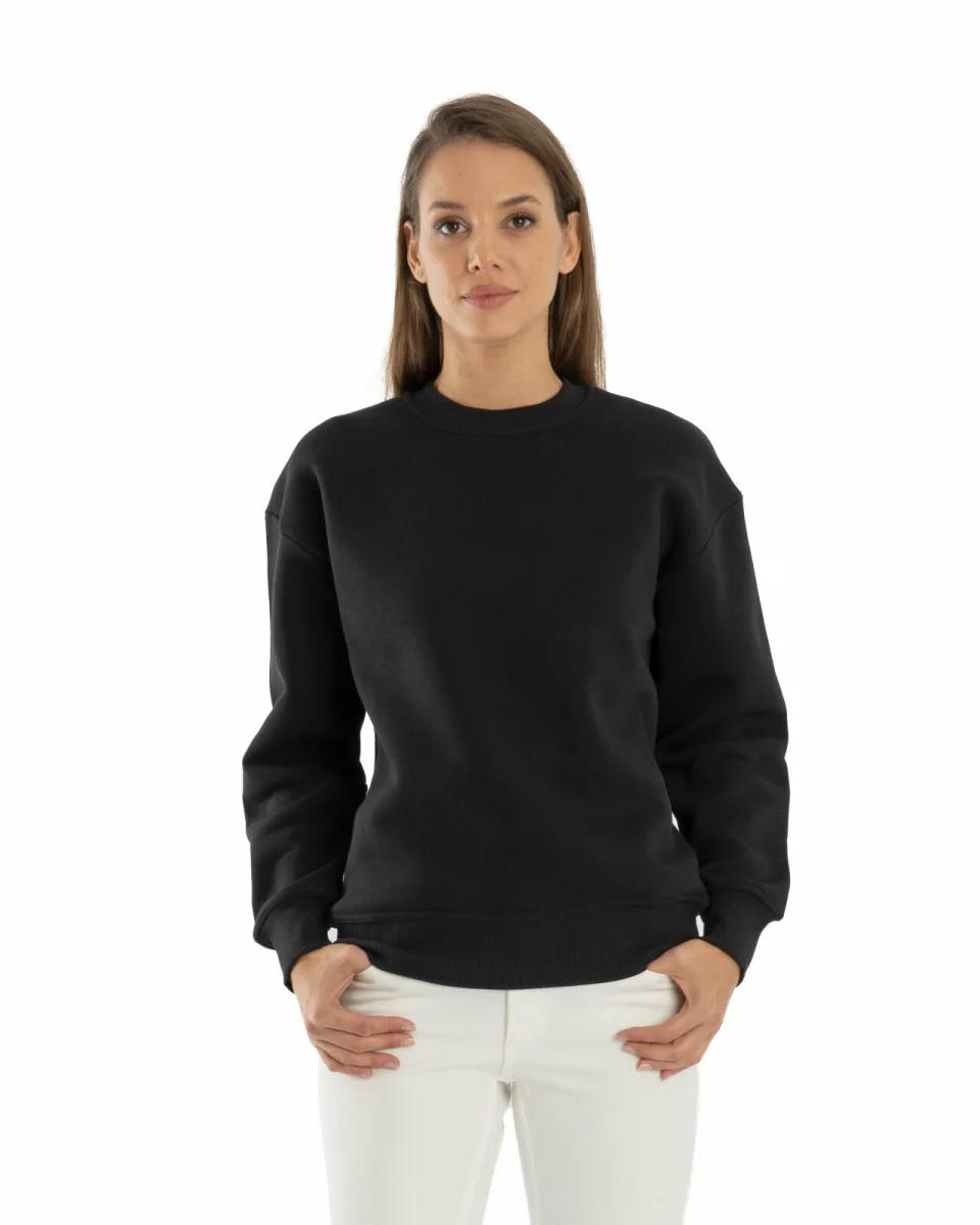 Hanorac oversize dama negru, gros, pufos și calduros
