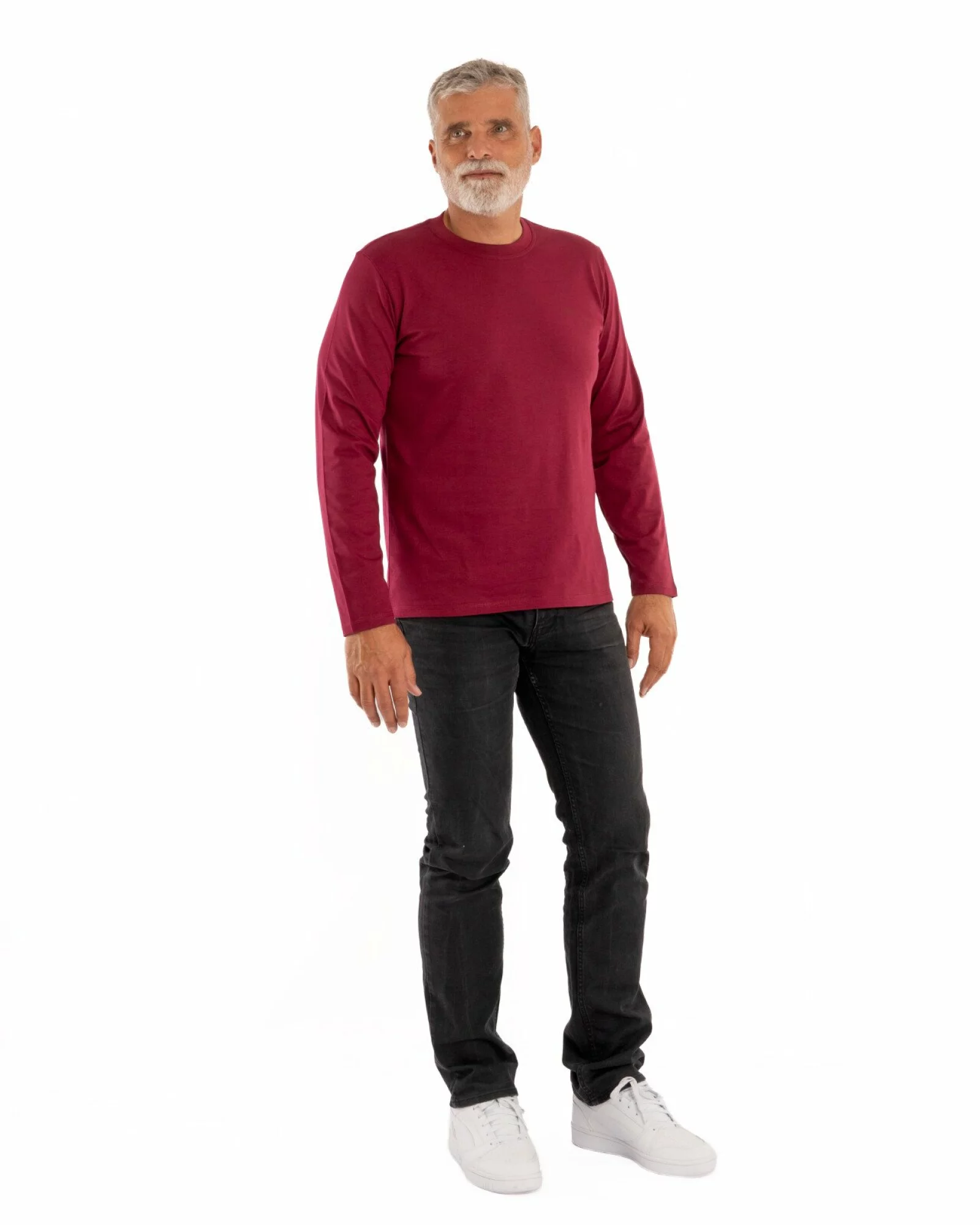 Tricou mânecă lungă bărbați bordo B.4001