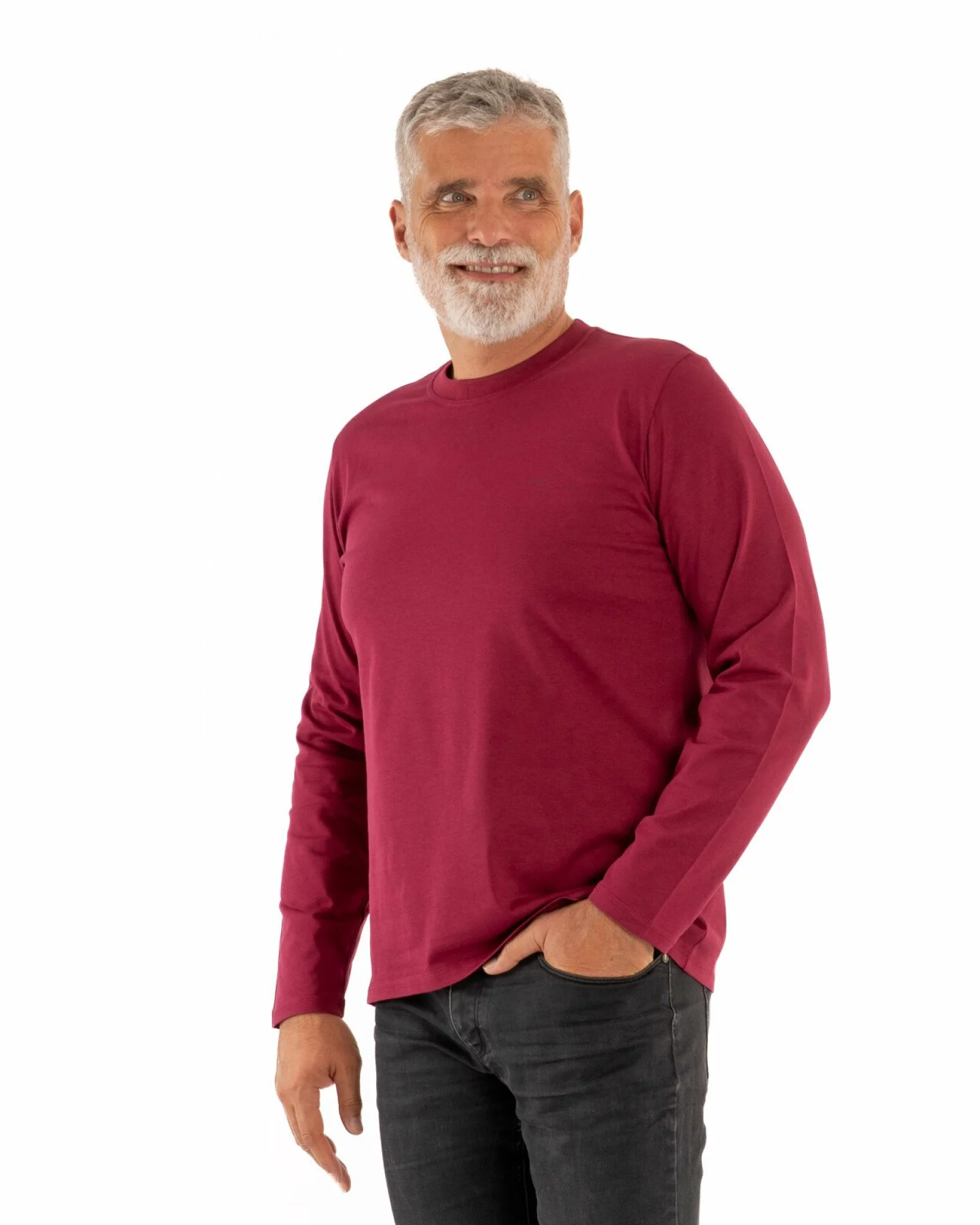 Tricou mânecă lungă bărbați bordo B.4001
