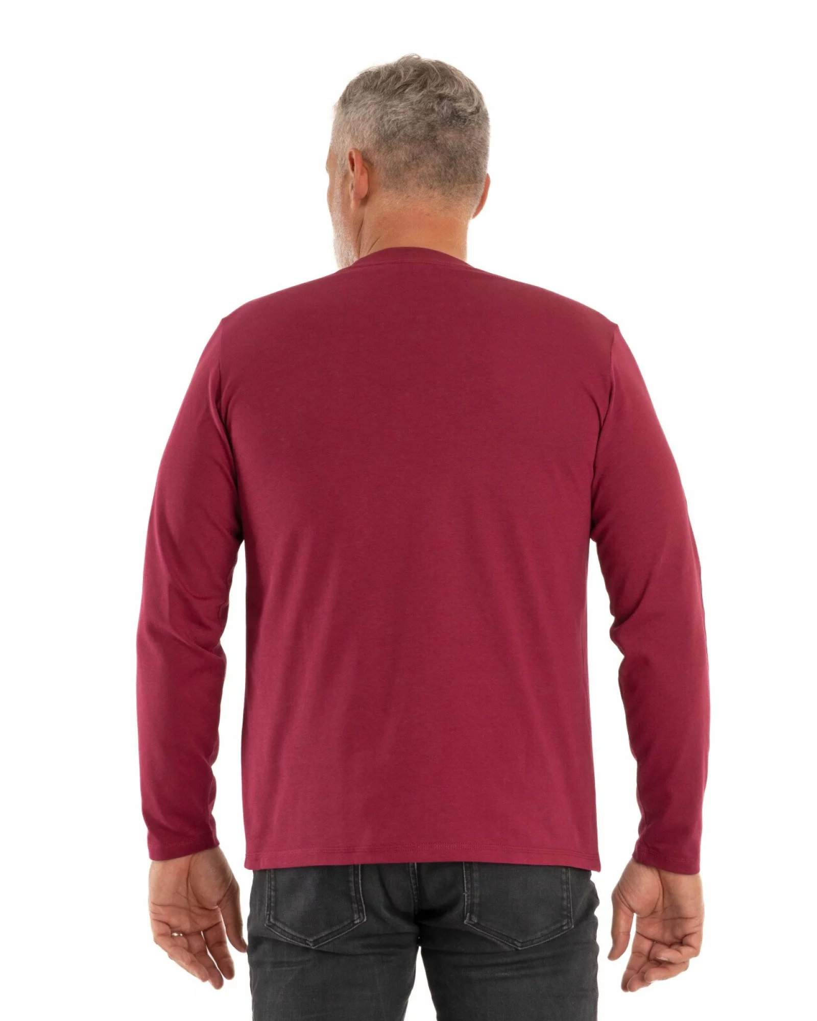 Tricou mânecă lungă bărbați bordo B.4001