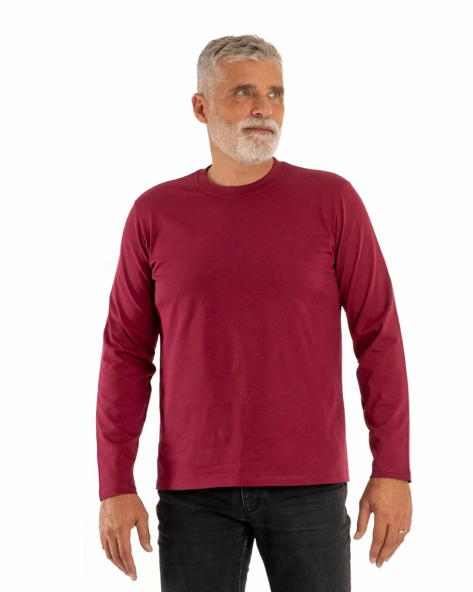 Tricou mânecă lungă bărbați bordo B.4001