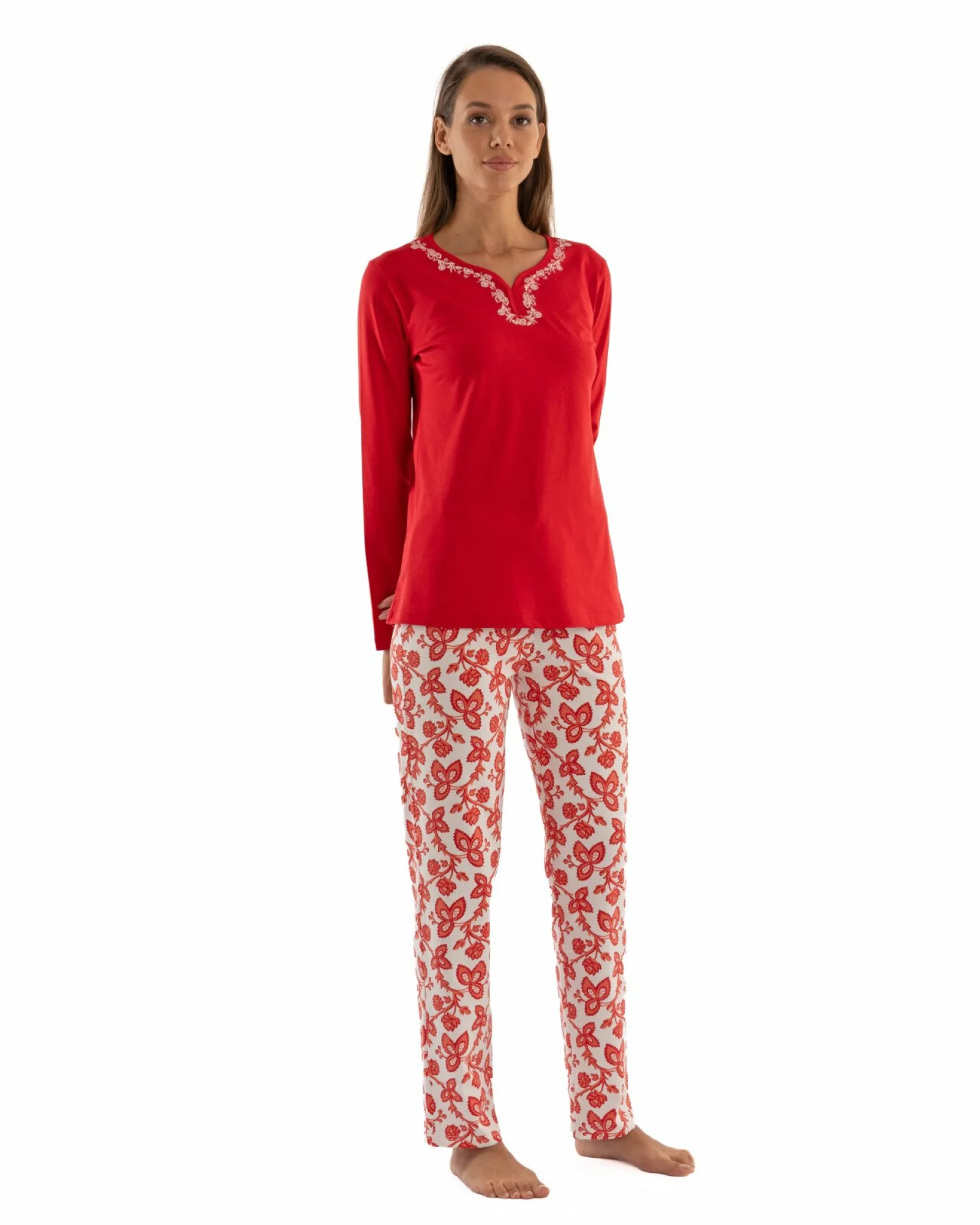 Pijama dama bumbac rosie PIJ.2237