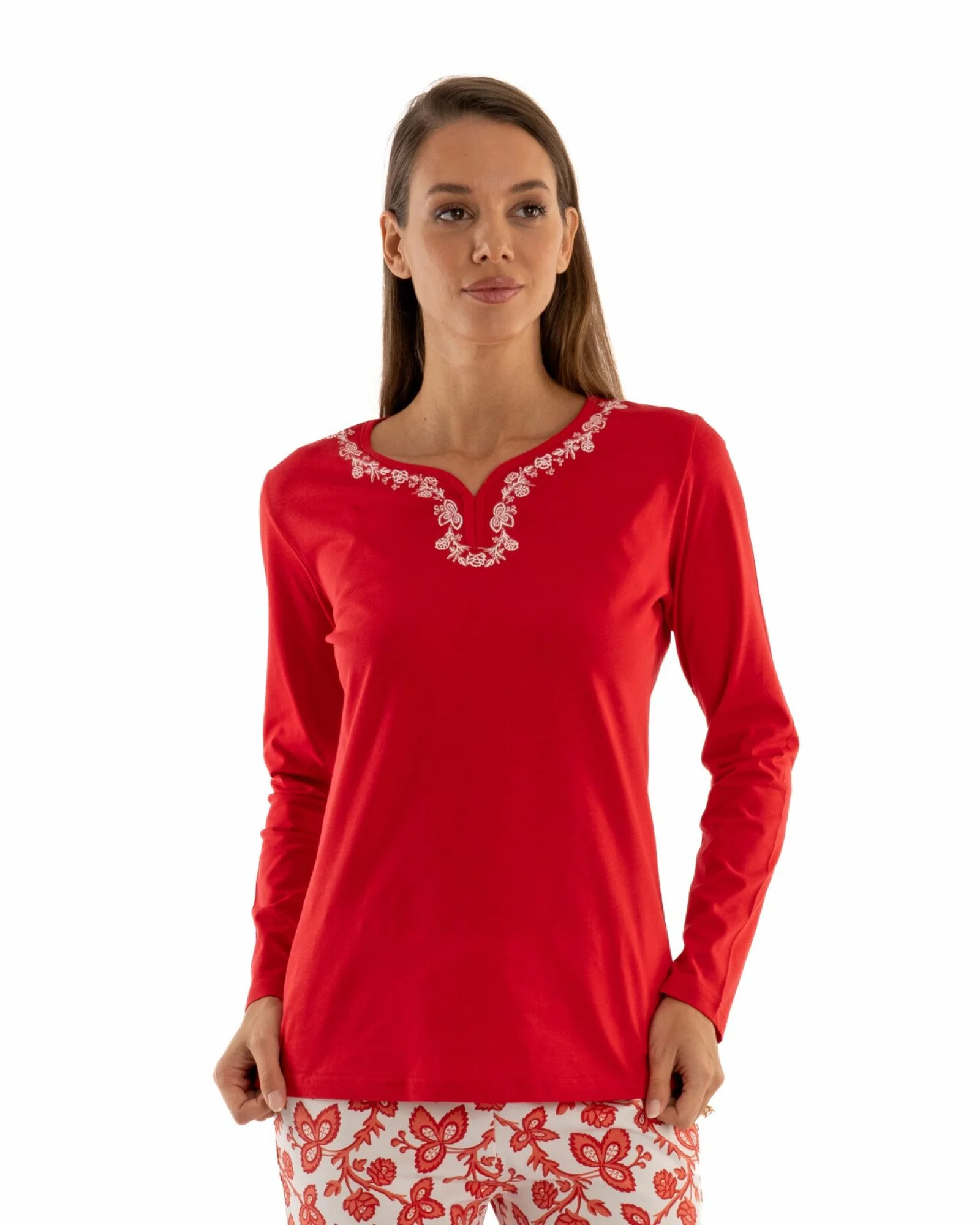 Pijama dama bumbac rosie PIJ.2237