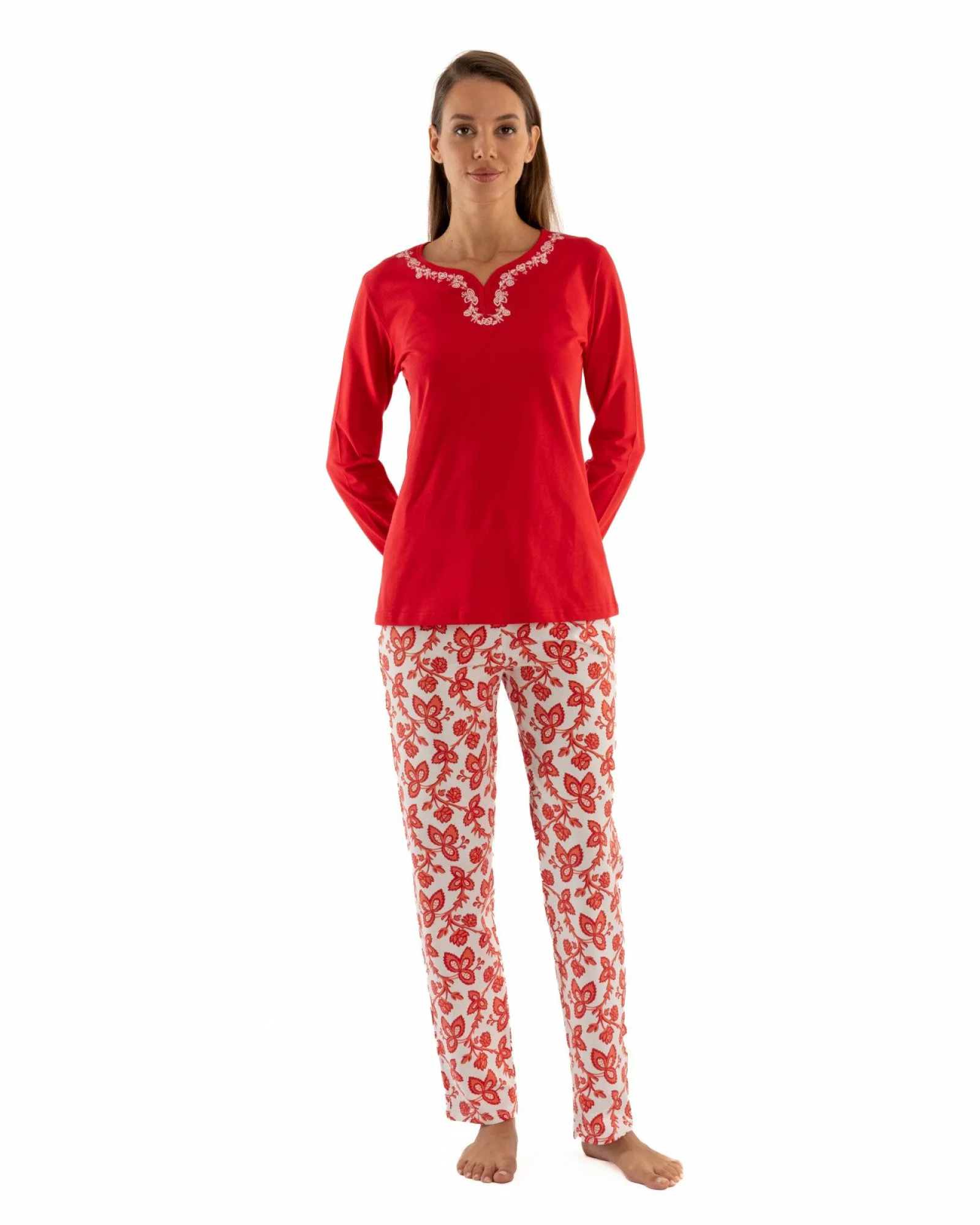 Pijama dama bumbac rosie PIJ.2237